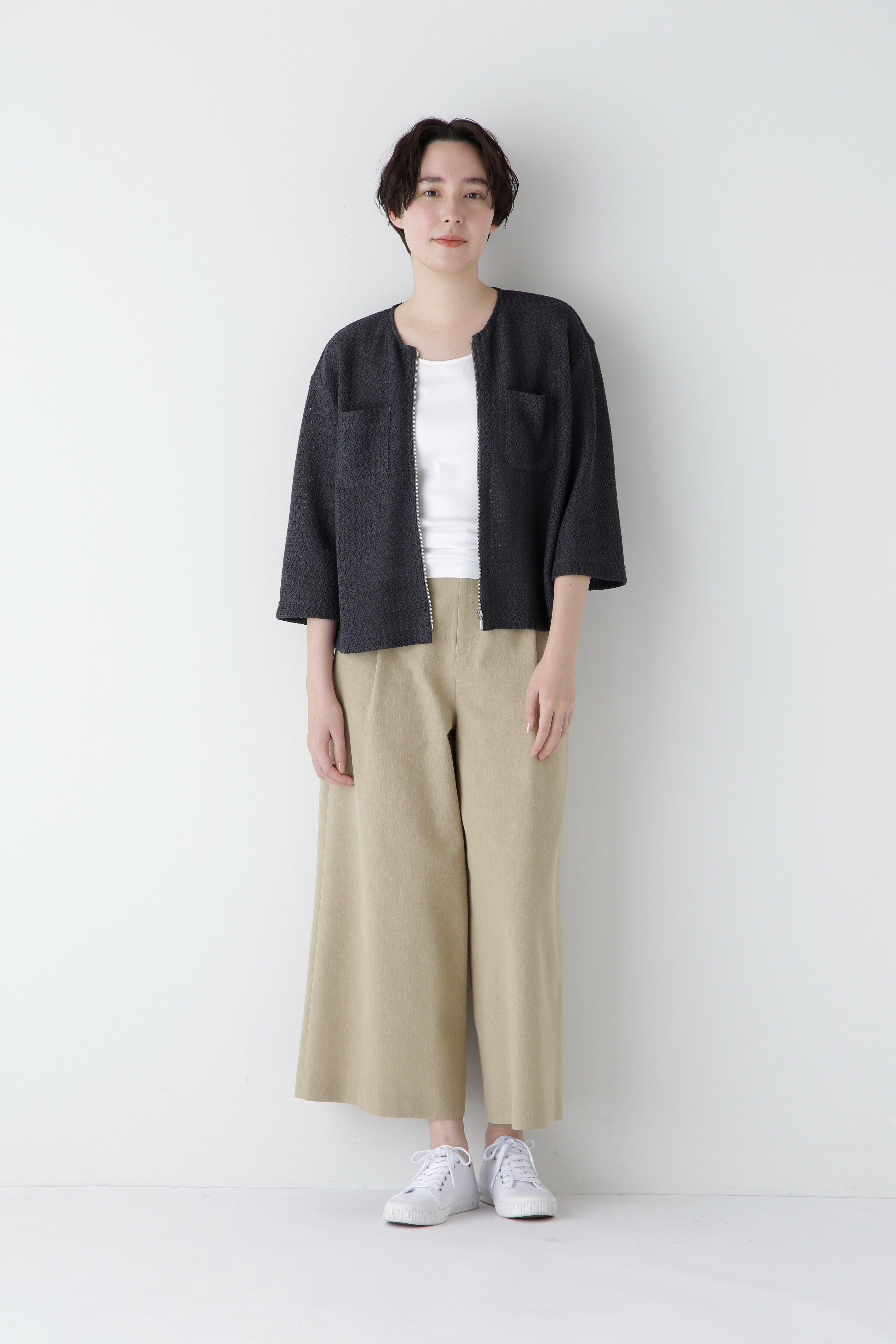  「◆ラッセルノーカラージップブルゾン」|Tシャツ・カットソー|