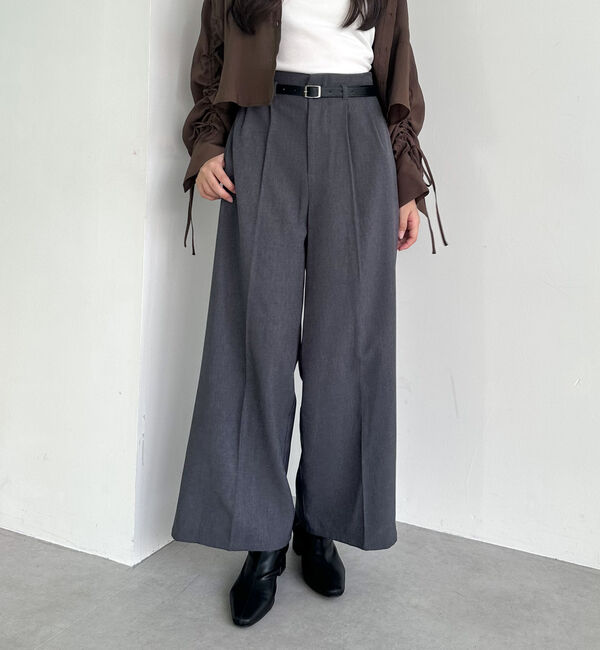 archives「ベルト付タックワイドスラックス」|チノ|