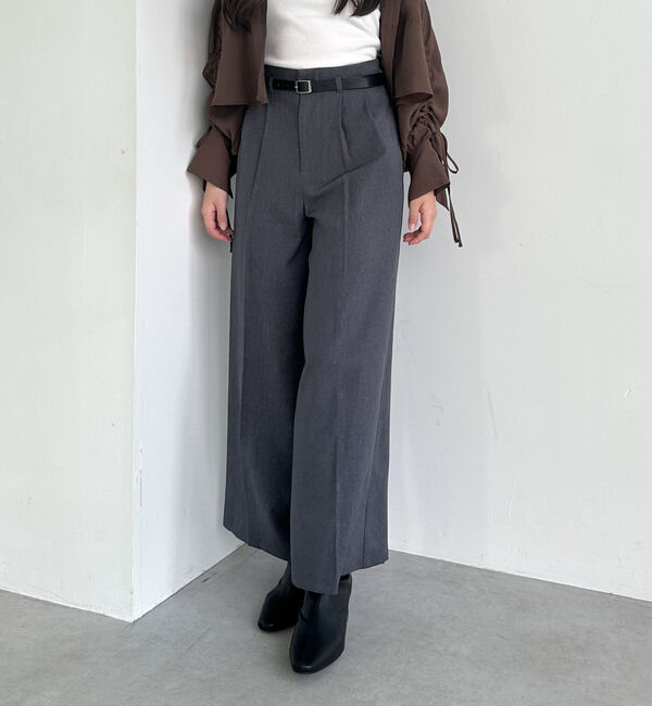 archives「ベルト付タックワイドスラックス」|チノ|
