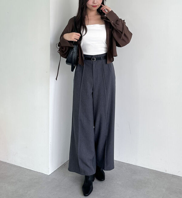 archives「ベルト付タックワイドスラックス」|チノ|