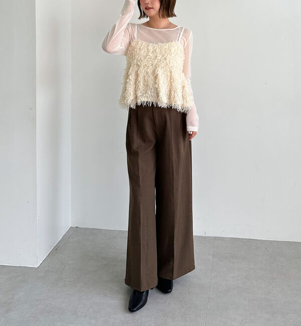 archives「ベルト付タックワイドスラックス」|チノ|