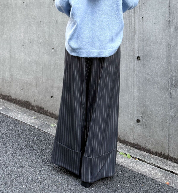 archives「ロールＵＰストライプワイドスラックス」|チノ|