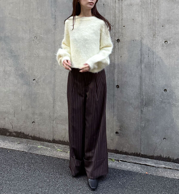 archives「ロールＵＰストライプワイドスラックス」|チノ|