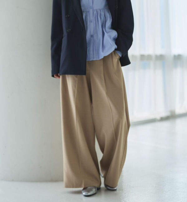 archives「【ＯＮかわ】ウォッシャブルベルト付きスラックス」|チノ|BEIGE