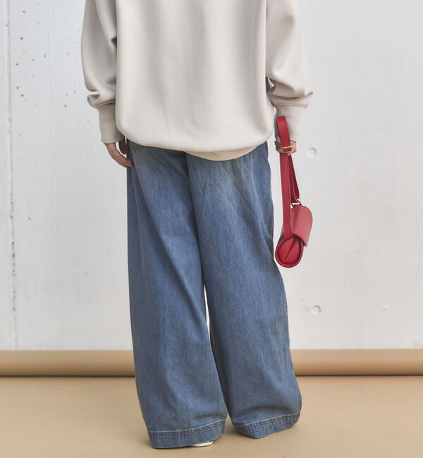 Doux archives「サイドベルトワイドデニムパンツ」|デニム|