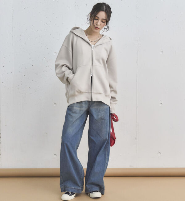 Doux archives「サイドベルトワイドデニムパンツ」|デニム|