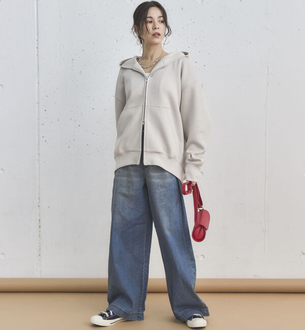 Doux archives「サイドベルトワイドデニムパンツ」|デニム|