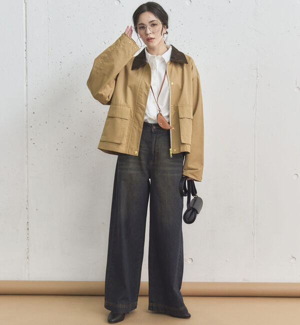 Doux archives「サイドベルトワイドデニムパンツ」|デニム|