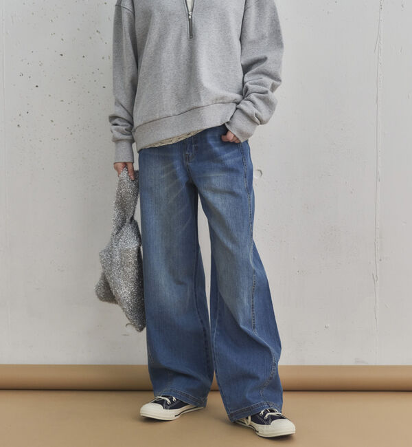 Doux archives「コクーンウエストダブルボタンデニムパンツ」|デニム|