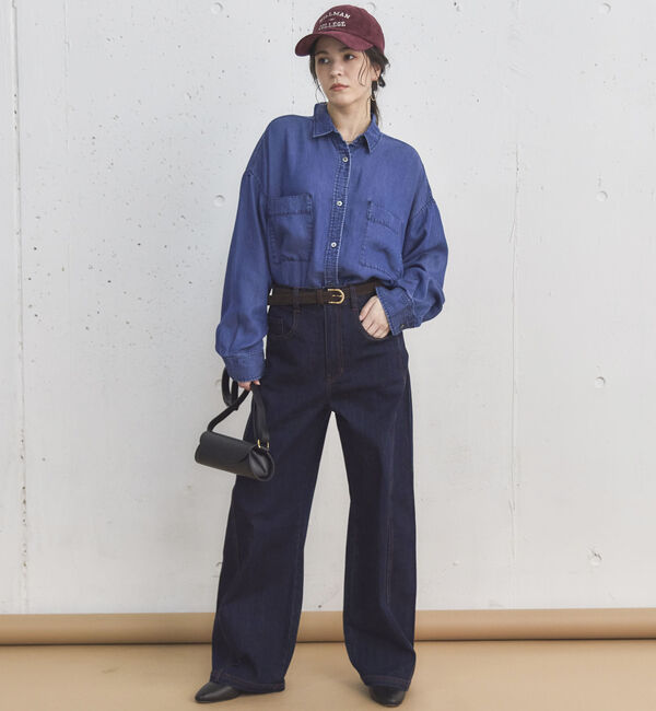 Doux archives「コクーンウエストダブルボタンデニムパンツ」|デニム|