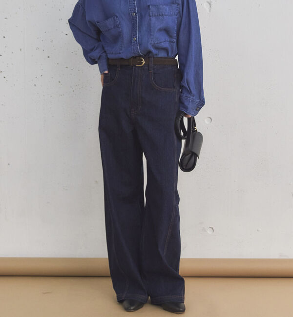Doux archives「コクーンウエストダブルボタンデニムパンツ」|デニム|