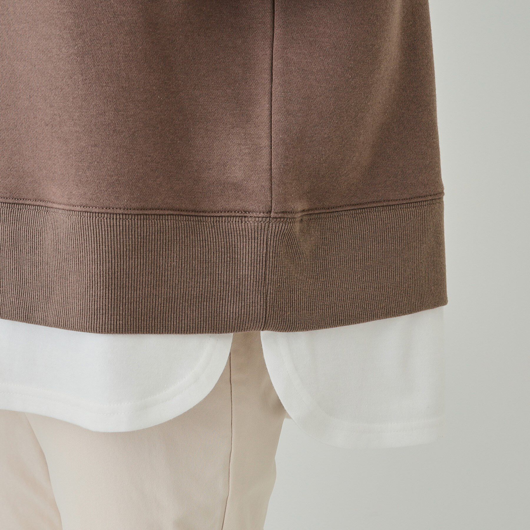 SHOO･LA･RUE「【洗える/S-LL】着るだけ簡単こなれ感 裏起毛レイヤード風スウェット【SHOO WARM】」|パーカー|