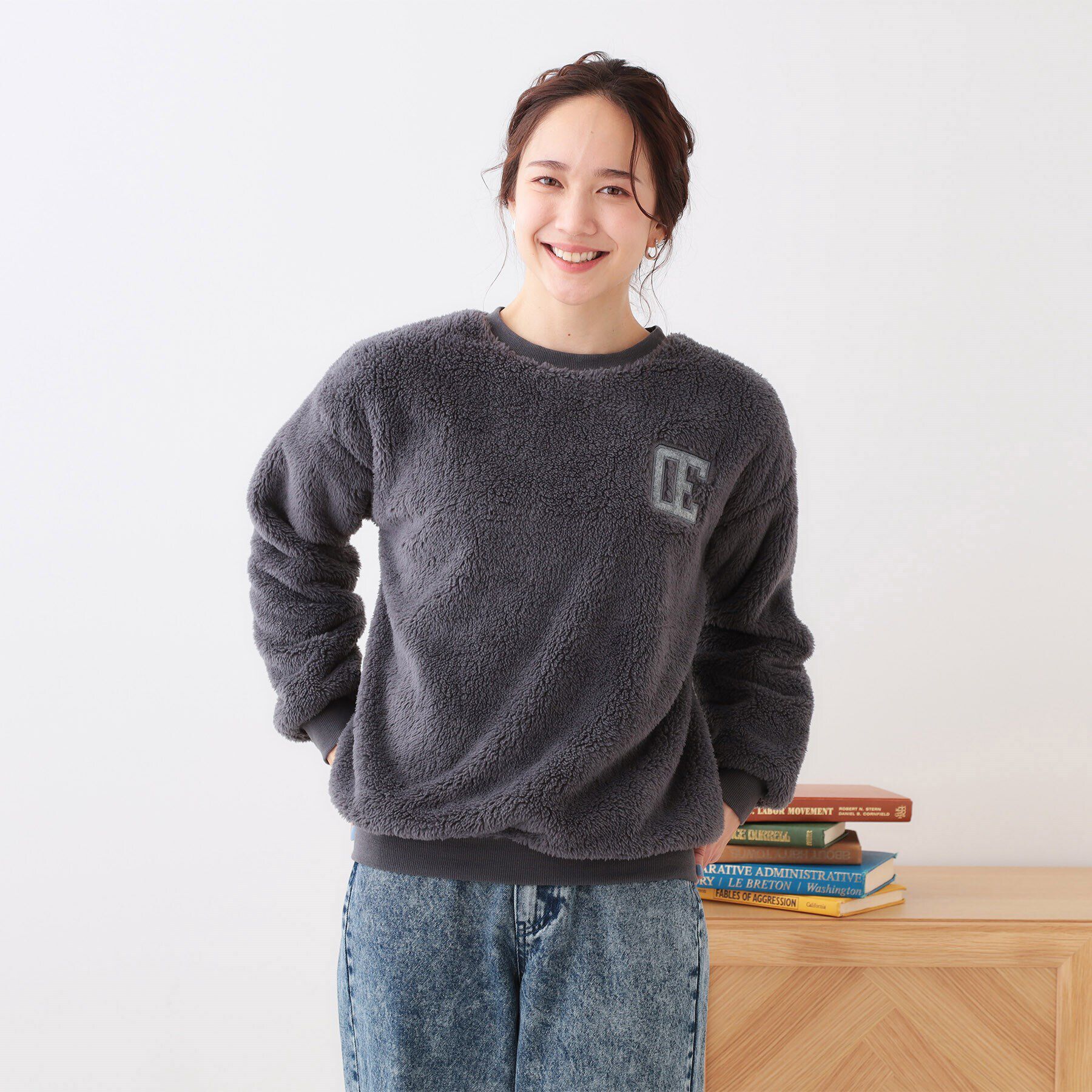 SHOO･LA･RUE「【洗える/S-LL】毛布に包まれているような着心地 やわらかボアトップス」|Tシャツ・カットソー|