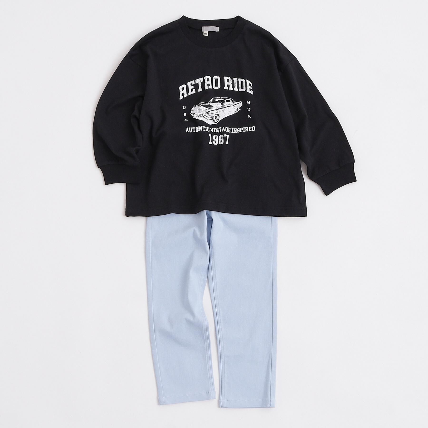 SHOO･LA･RUE「【100-150cm】プリントアソートベーシックロンT」|Tシャツ・カットソー|