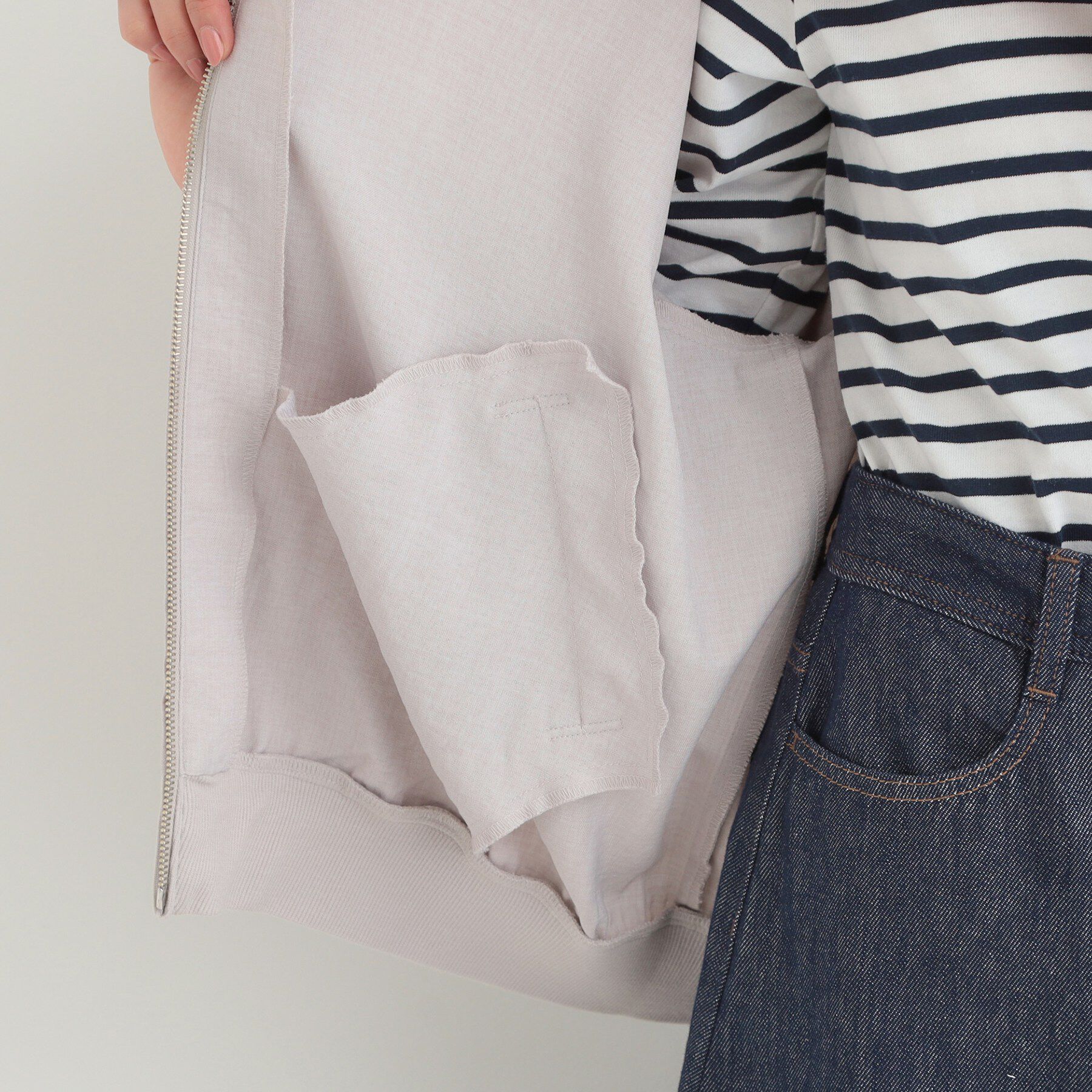 SHOO･LA･RUE「麻調リブブルゾン」|ブルゾン・スタジャン|