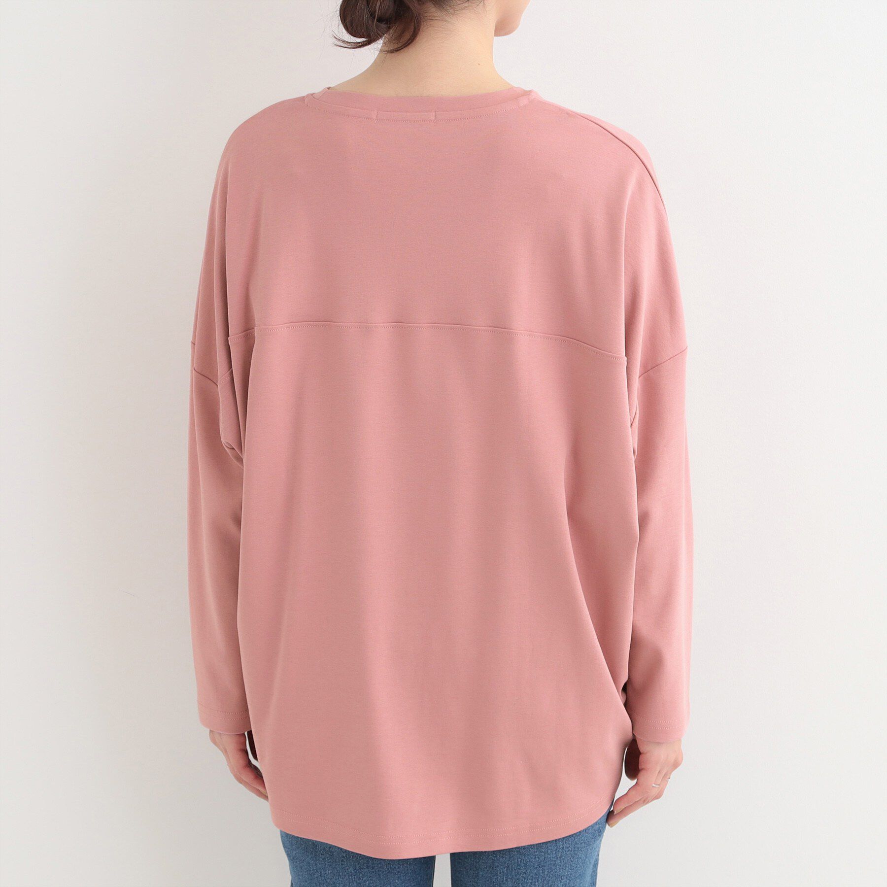 SHOO･LA･RUE「【洗濯機可/UVカット/綿100％】体系カバーの叶う 七分袖ゆるトップス」|Tシャツ・カットソー|