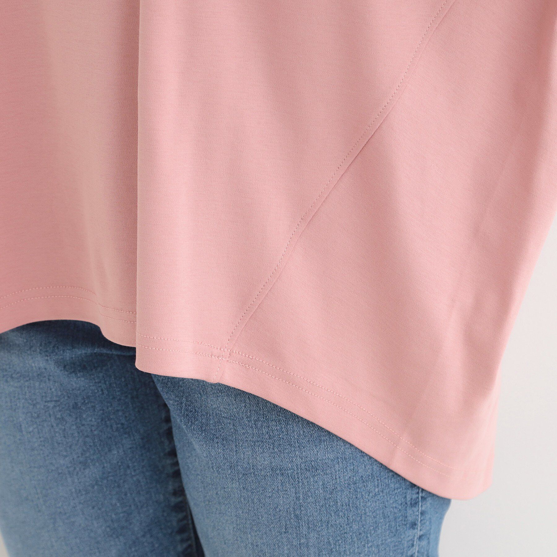 SHOO･LA･RUE「【洗濯機可/UVカット/綿100％】体系カバーの叶う 七分袖ゆるトップス」|Tシャツ・カットソー|