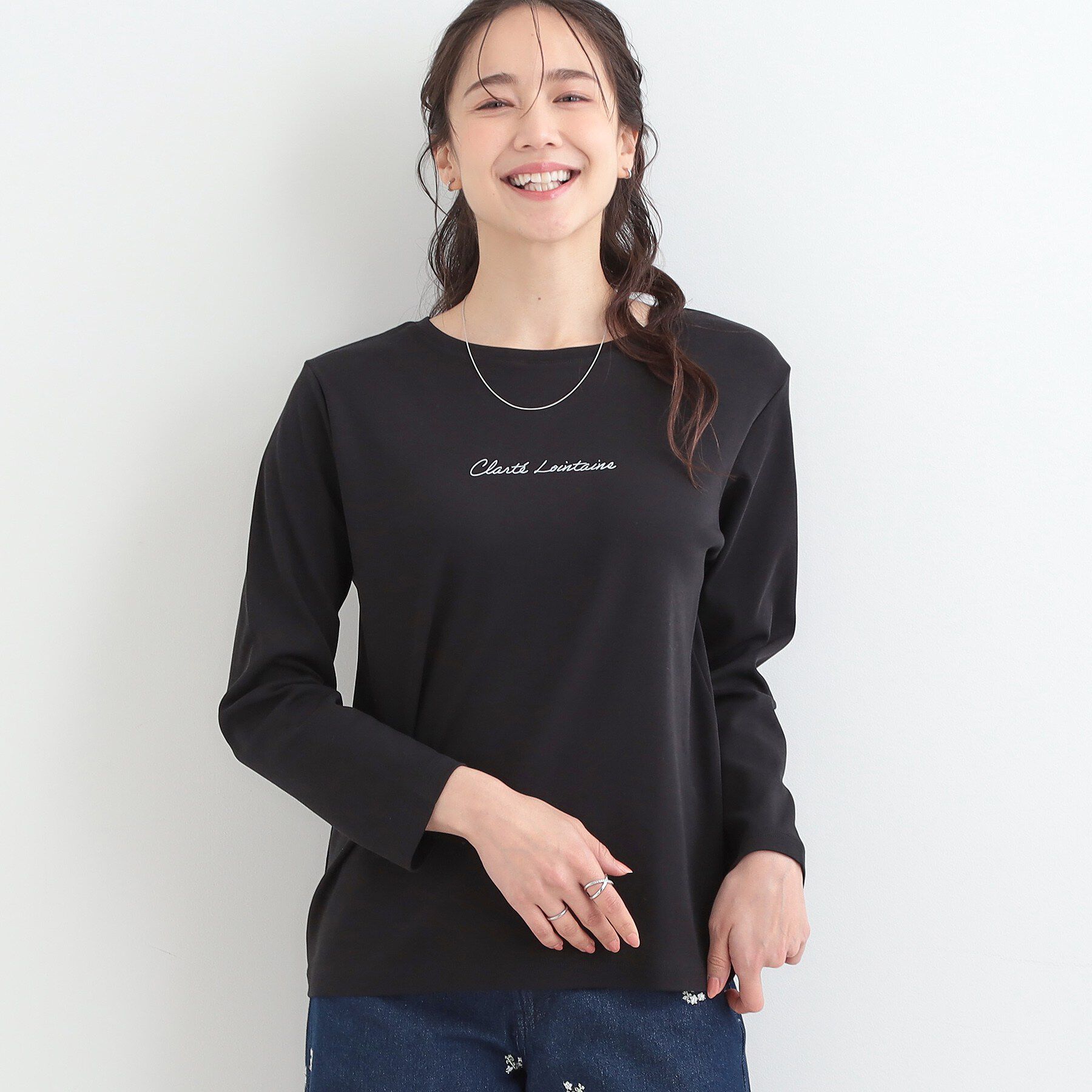 SHOO･LA･RUE「【接触冷感/UVカット/抗菌防臭】スムース ロゴロンT」|Tシャツ・カットソー|