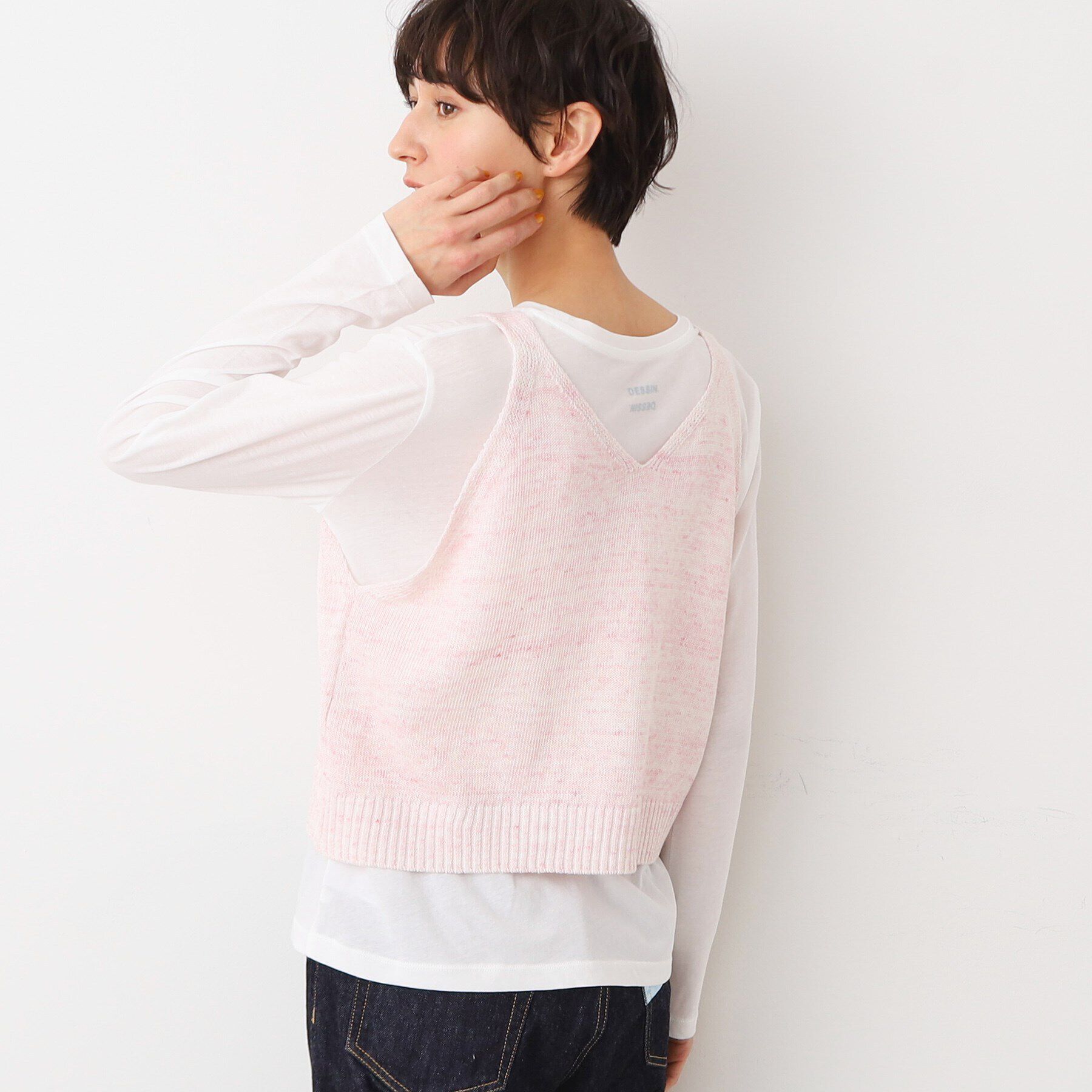 Dessin「【洗える】リネンニットキャミソール」|ベスト・ジレ|