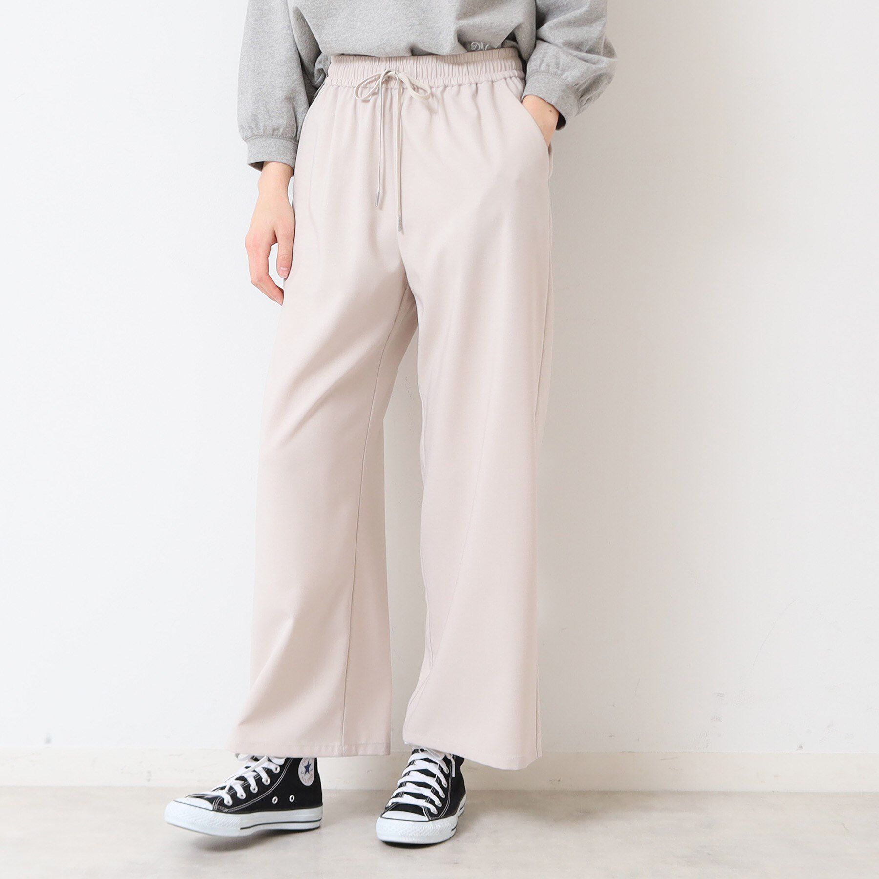 Dessin「【ウエストゴム・洗える】ドロストリラックスパンツ（XS～L）」|その他|