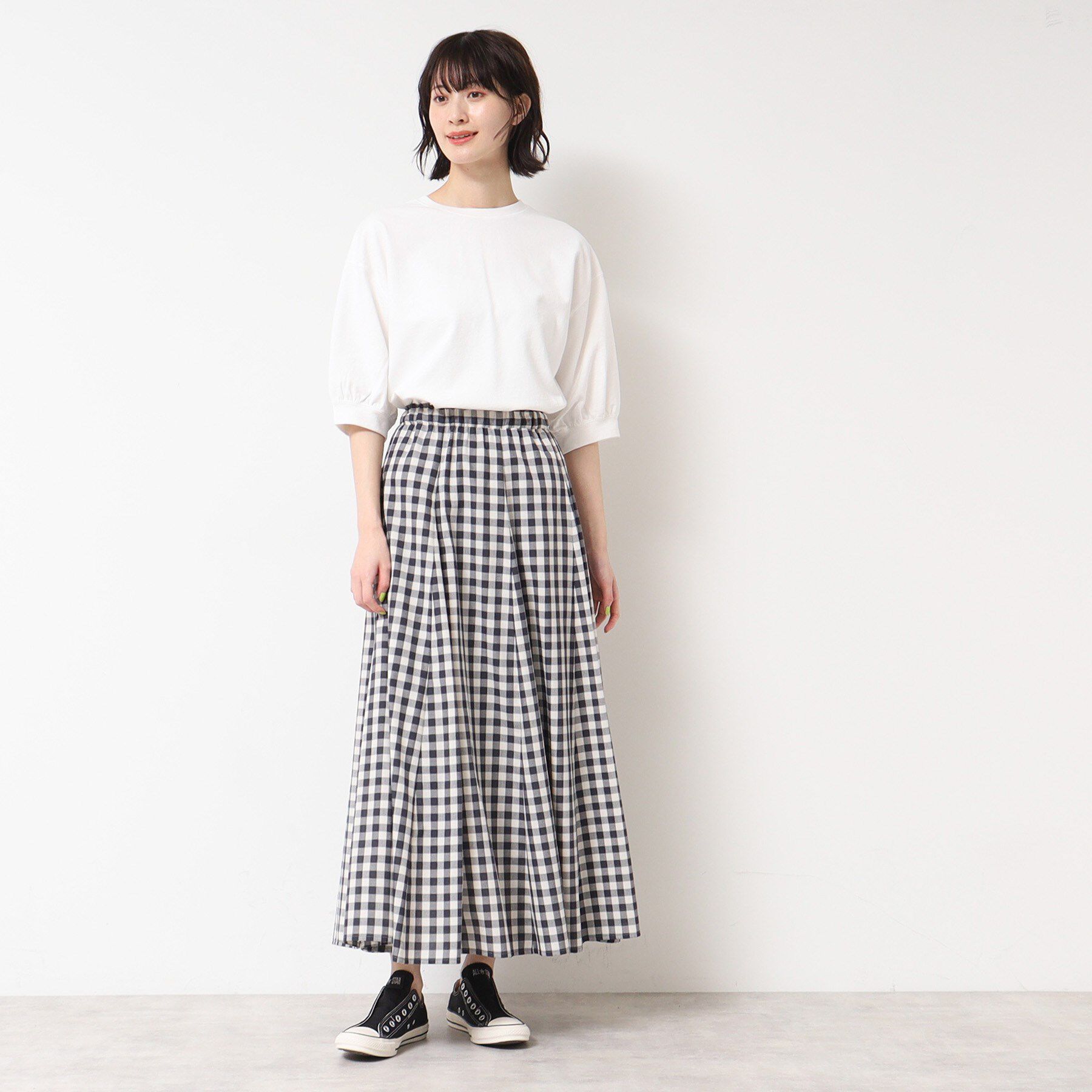 Dessin「【360度可愛い・洗える】バックヘンリーカットソー（5分袖/XS～L）」|Tシャツ・カットソー|