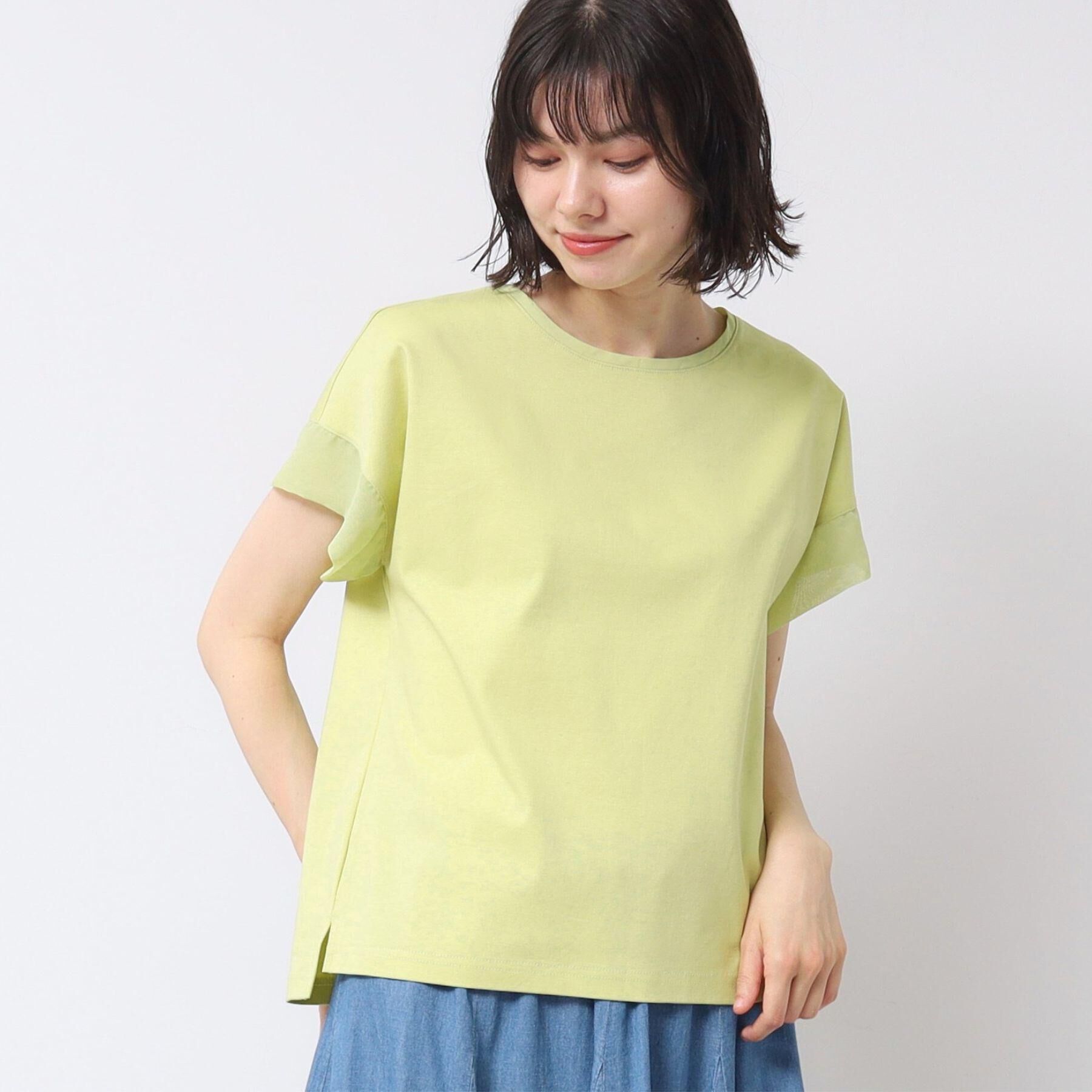 Dessin「【シリーズ累計8万枚！選べる5サイズ/6色展開/洗える】美光沢カットソー【オンにもオフにもちょうどい」|Tシャツ・カットソー|ライトイエロー(03