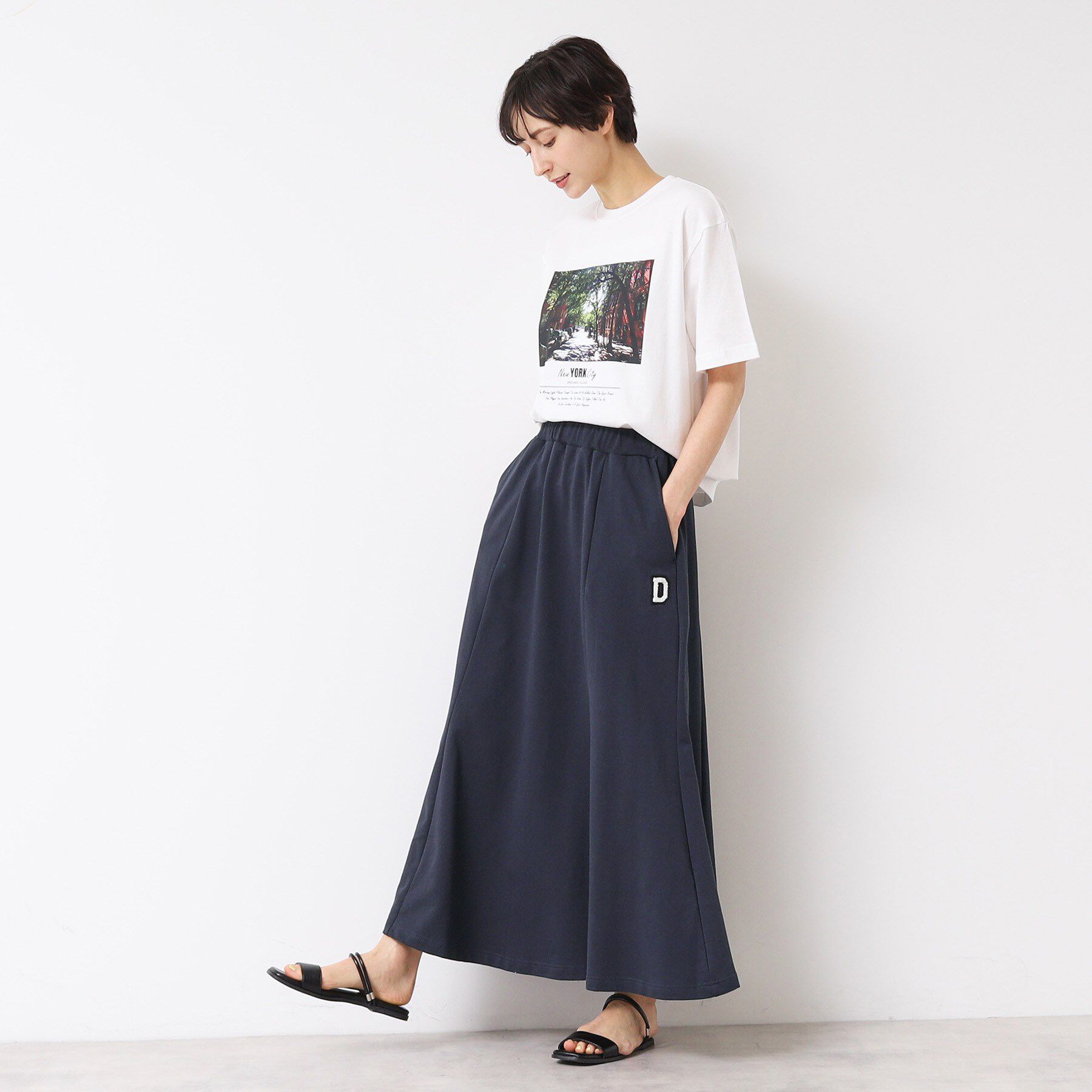 Dessin「【セットアップ可能・ウエストゴム・洗える】ミニ裏毛フレアスカート」|スカート|