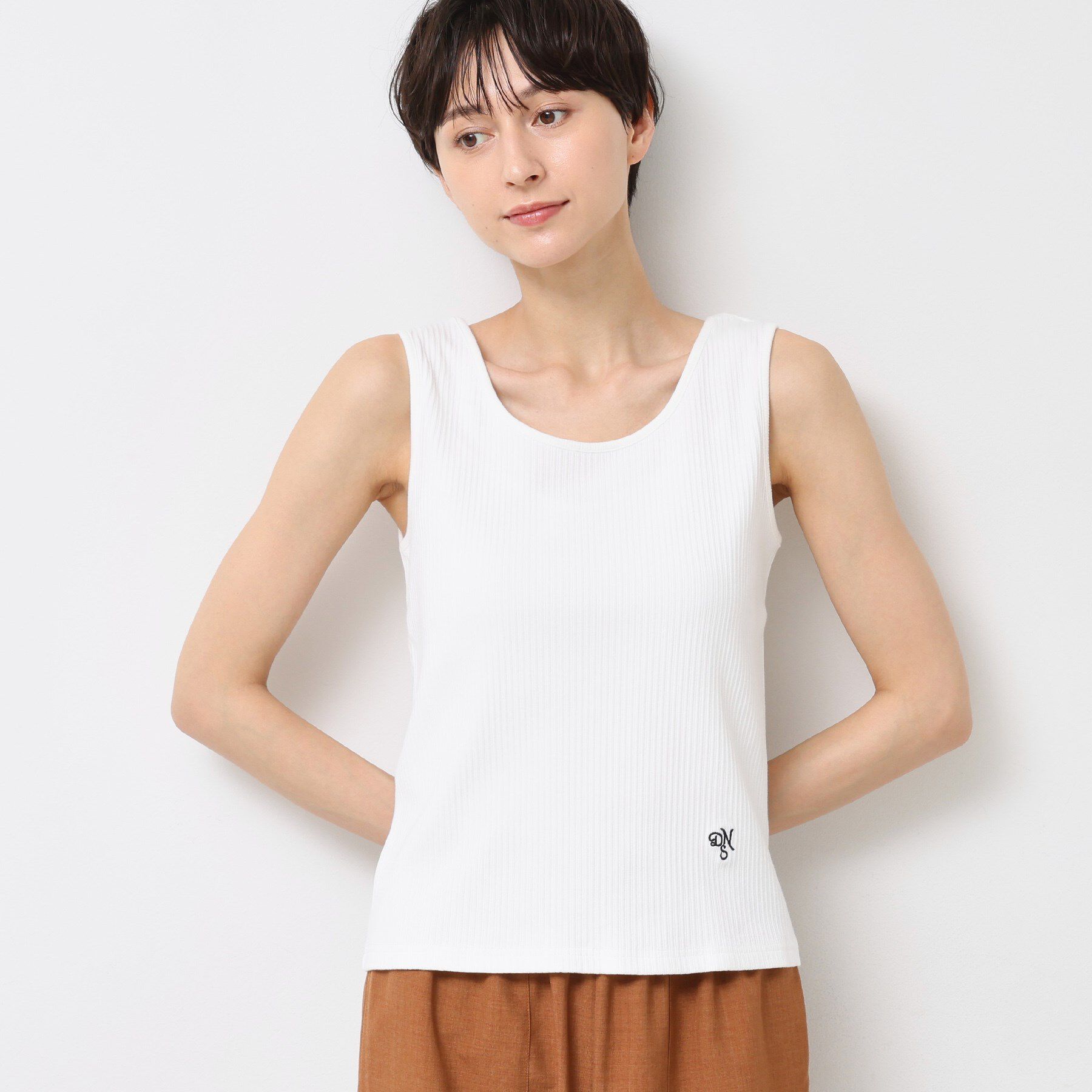 Dessin「【2WAY・洗える】リブタンクトップ」|キャミソール|