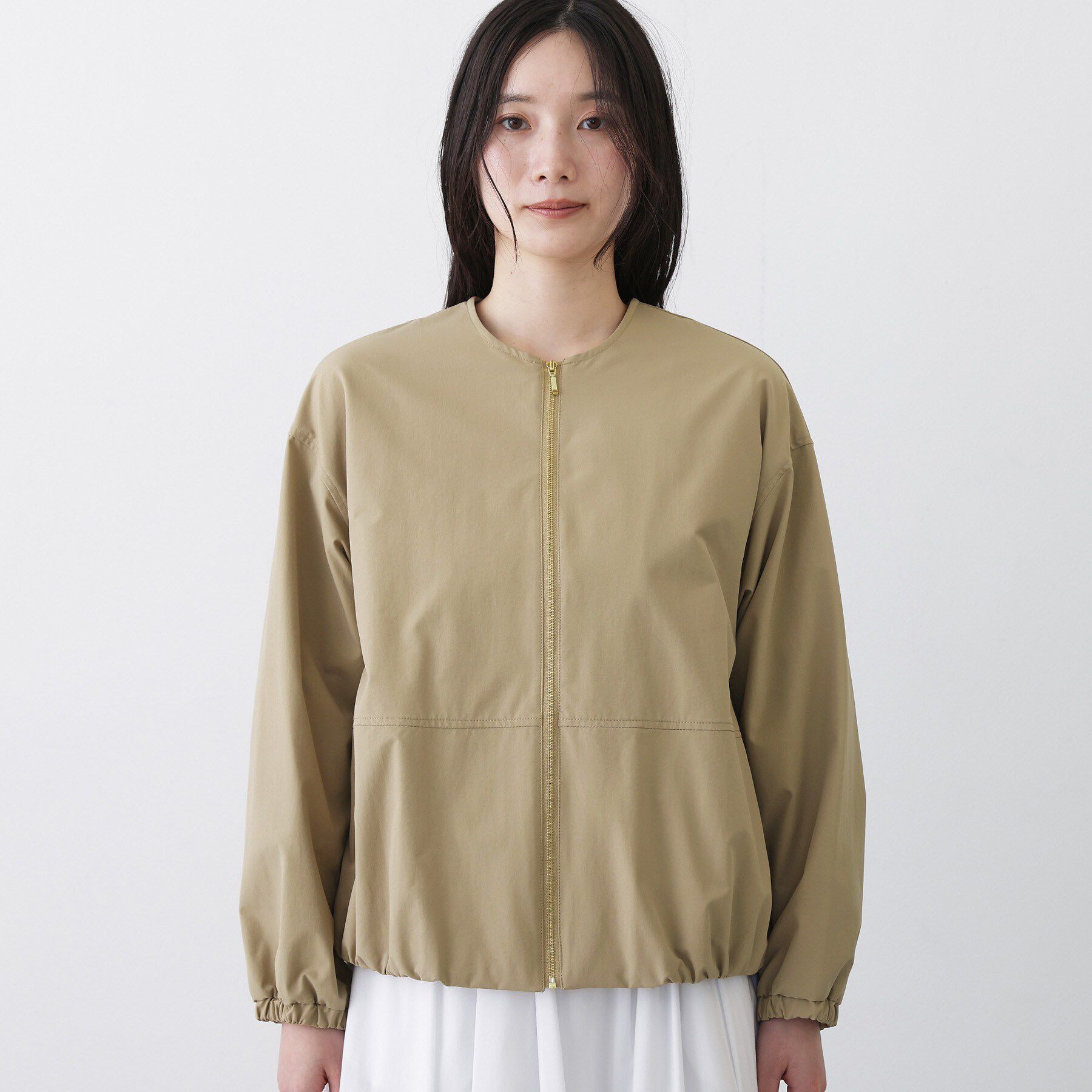 Dessin「【撥水/洗える】ノーカラーブルゾン」|ブルゾン・スタジャン|