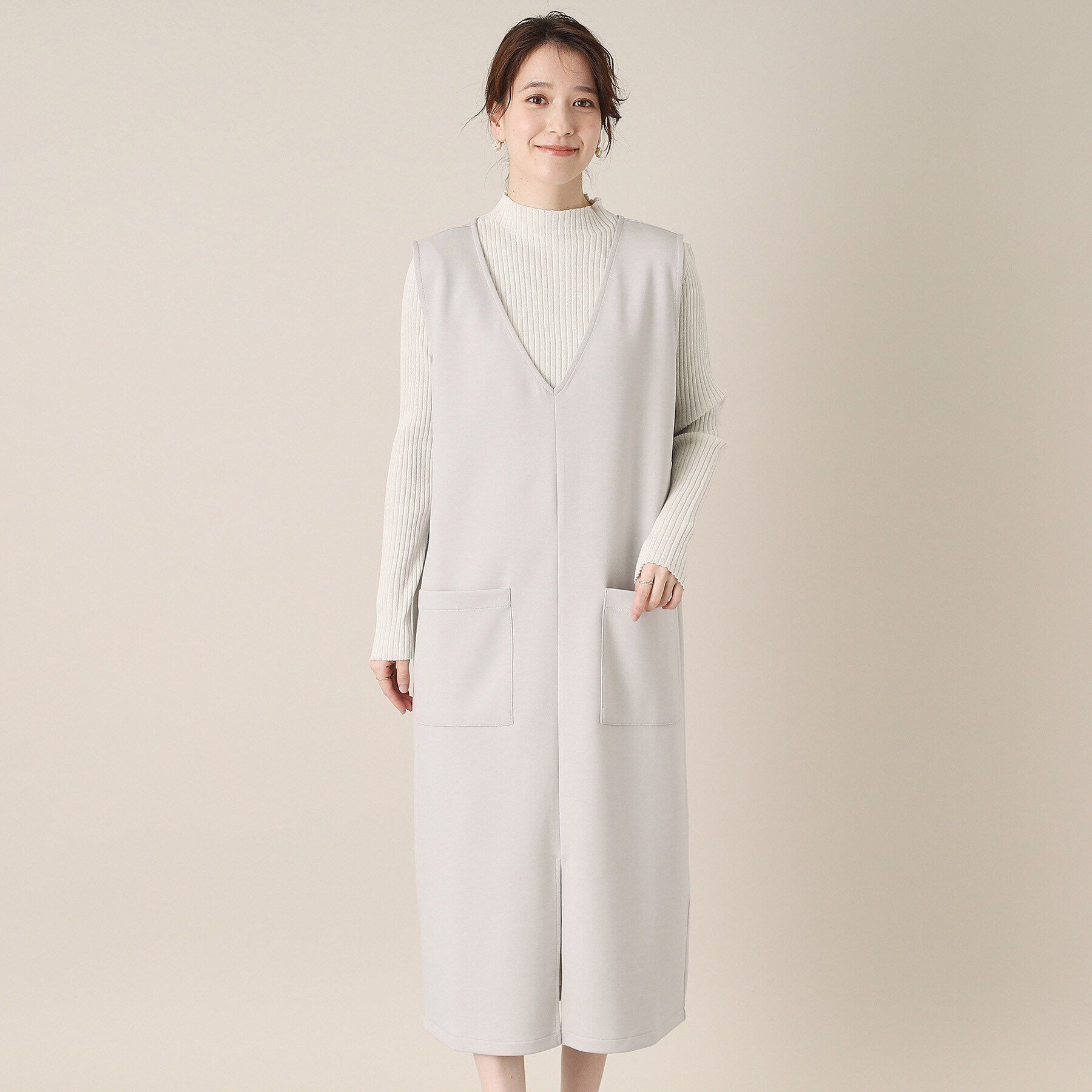 ITS&rsquo;DEMO「【手洗い可】ダンボールジャージージャンスカ」|ワンピース|