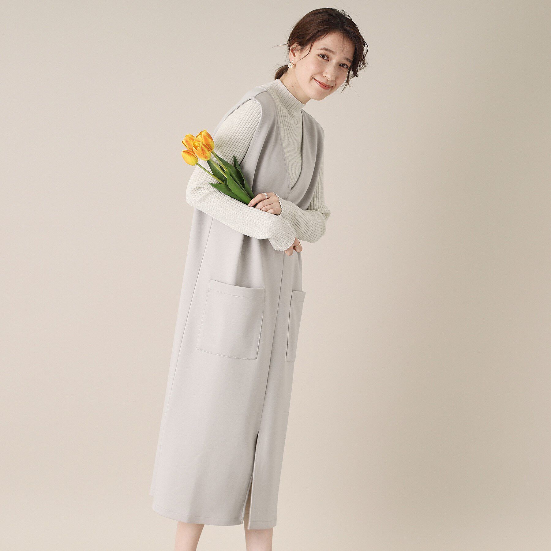 ITS&rsquo;DEMO「【手洗い可】ダンボールジャージージャンスカ」|ワンピース|