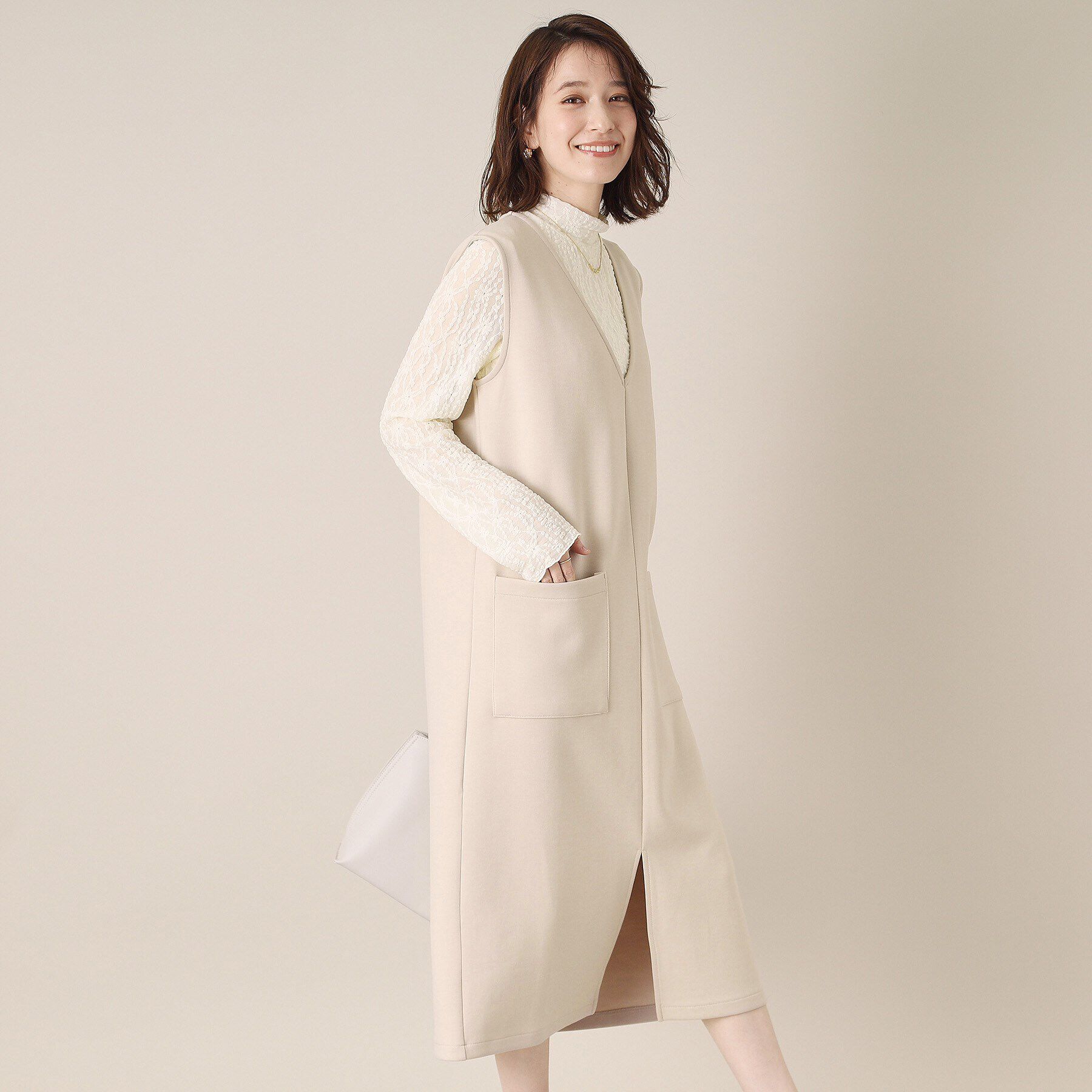 ITS&rsquo;DEMO「【手洗い可】ダンボールジャージージャンスカ」|ワンピース|