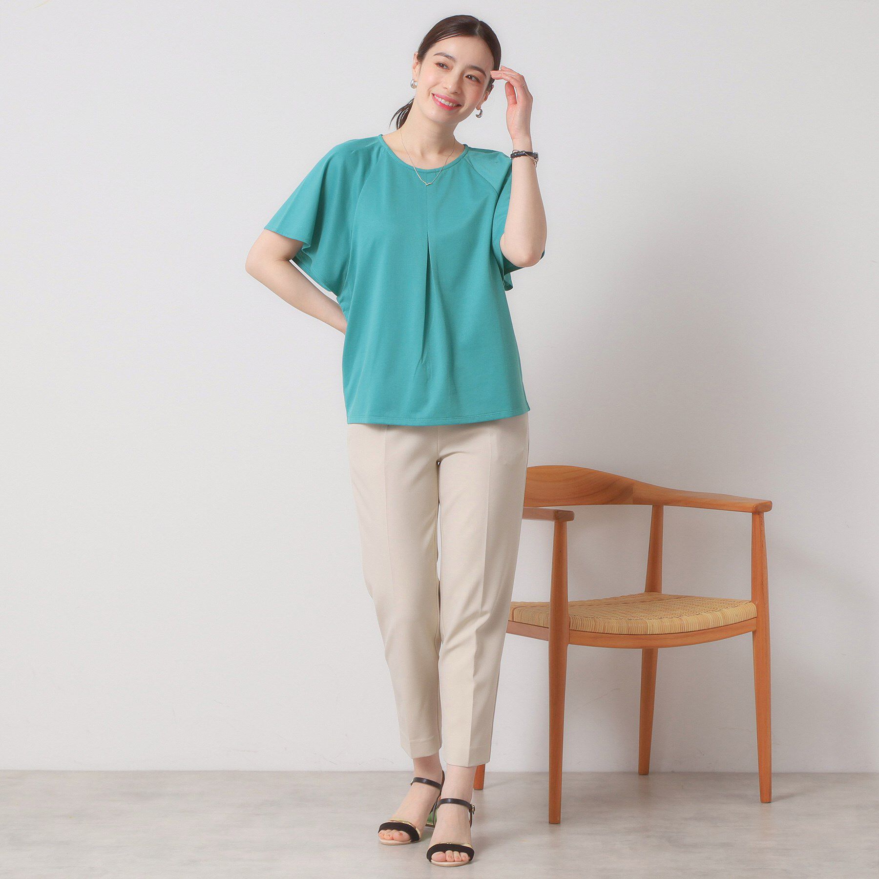 ITS&rsquo;DEMO「【吸水速乾／洗濯機OK／洗濯後しわになりにくい】カットミラノタックプルオーバー」|Tシャツ・カットソー|