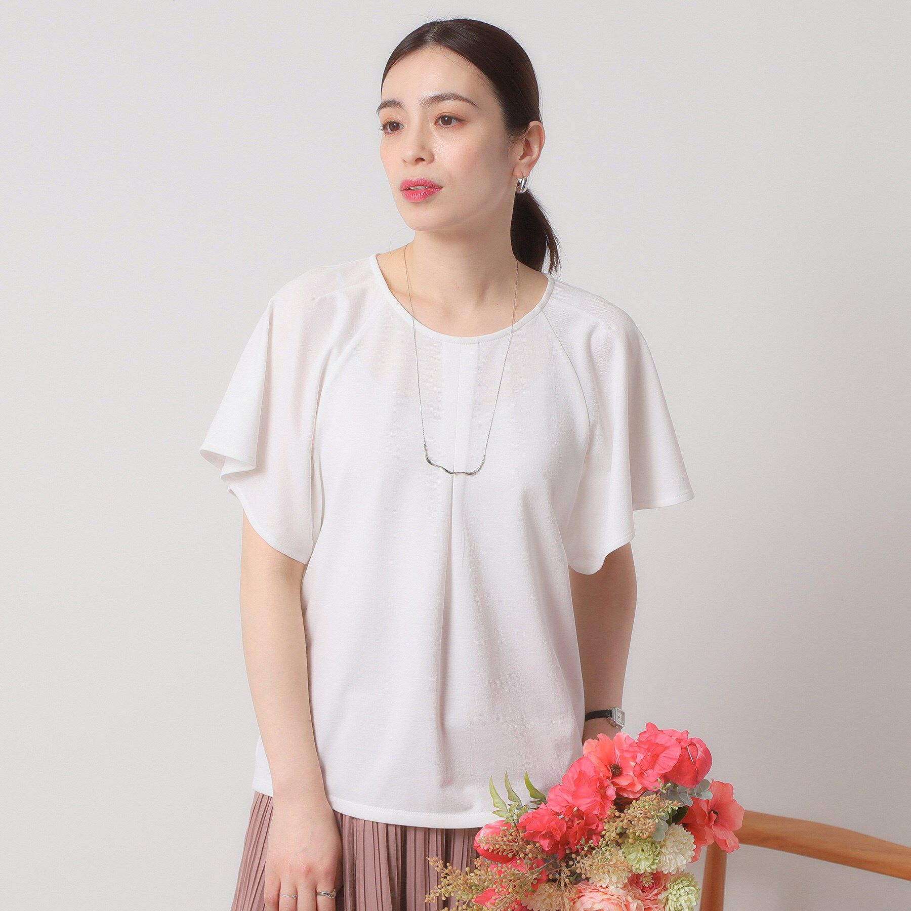 ITS&rsquo;DEMO「【吸水速乾／洗濯機OK／洗濯後しわになりにくい】カットミラノタックプルオーバー」|Tシャツ・カットソー|