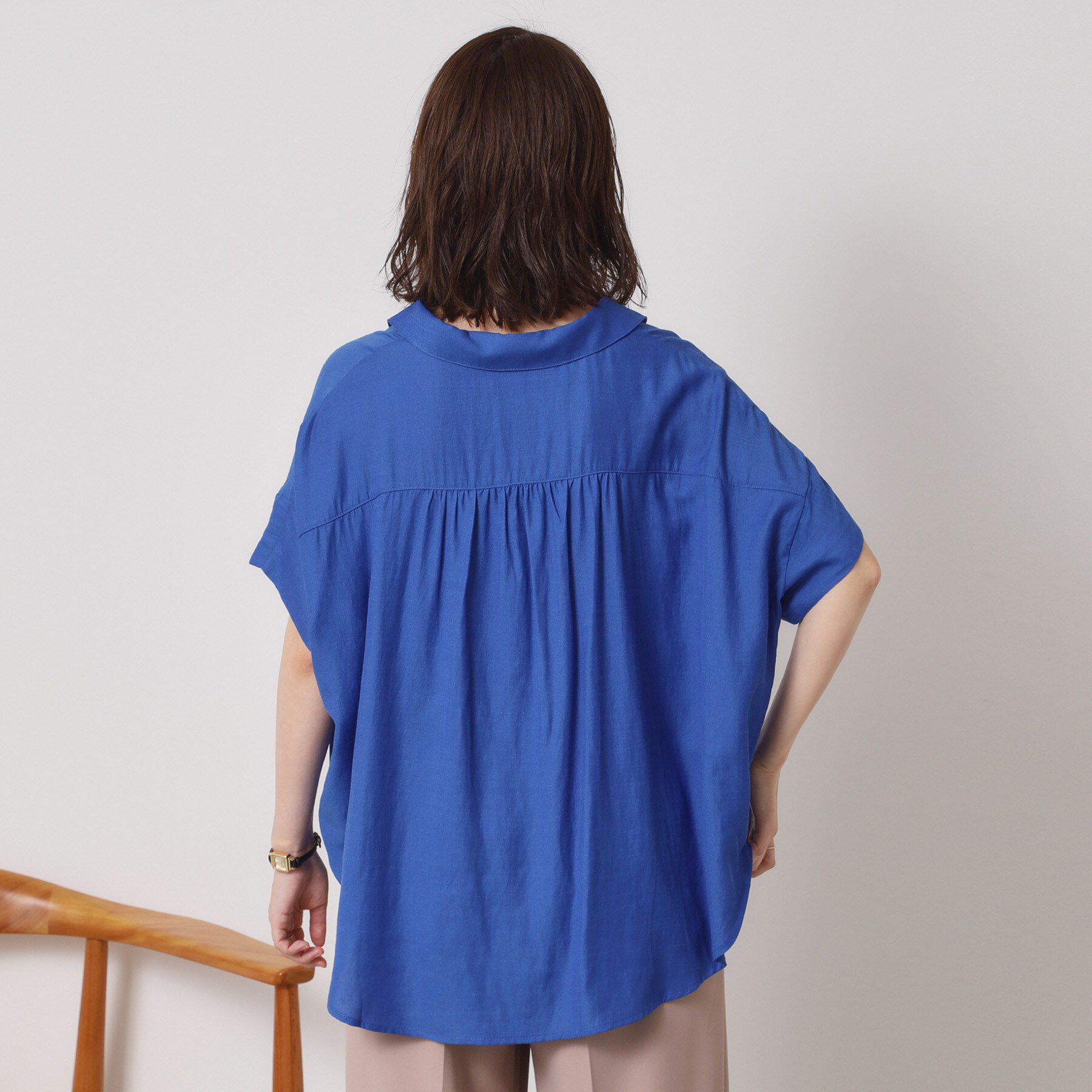 ITS&rsquo;DEMO「【接触冷感／手洗い可】強撚スラブスキッパーブラウス」|シャツ・ブラウス|