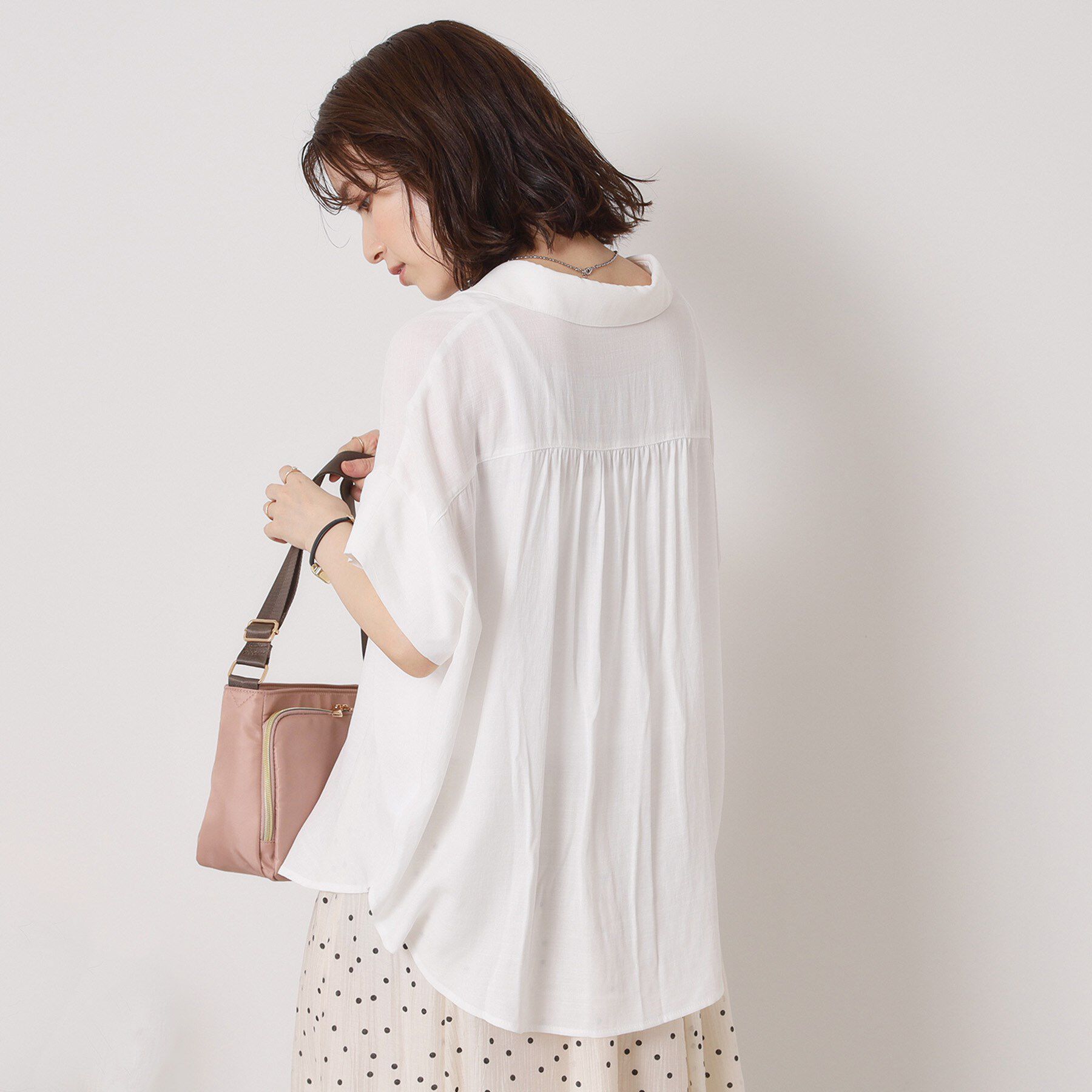 ITS&rsquo;DEMO「【接触冷感／手洗い可】強撚スラブスキッパーブラウス」|シャツ・ブラウス|