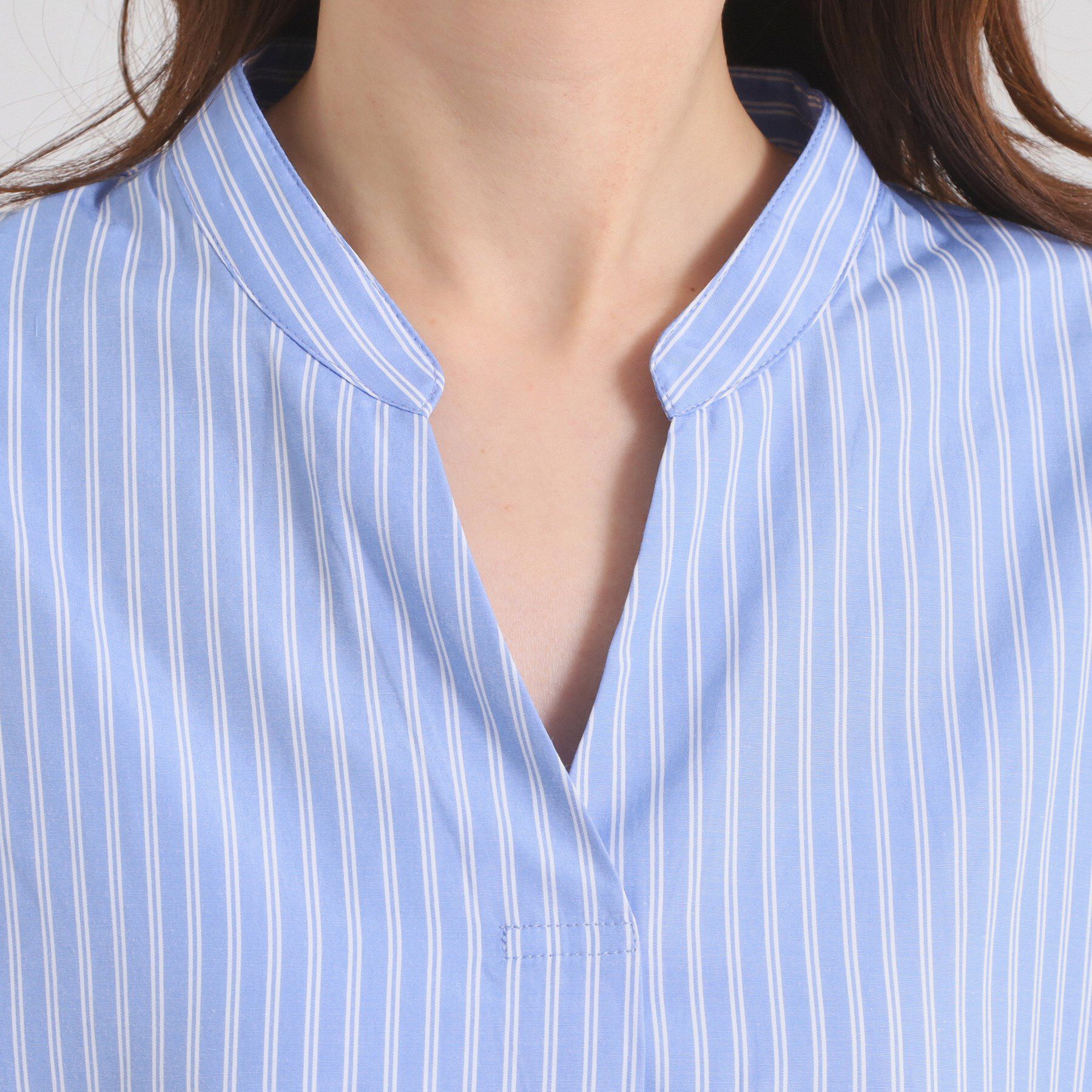 ITS&rsquo;DEMO「【接触冷感／手洗い可】ストライプバックギャザーブラウス」|シャツ・ブラウス|