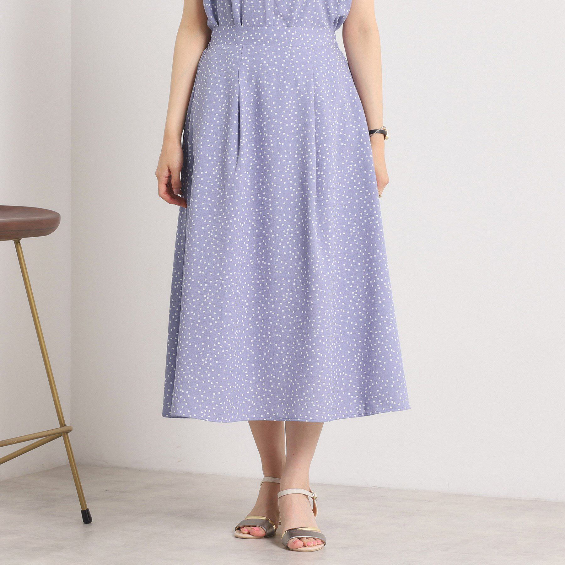 ITS&rsquo;DEMO「【UVカット／速乾／冷感／洗濯機OK／洗濯後しわになりにくい】麻調ストレッチタックスカート＜ラク服シ」|スカート|