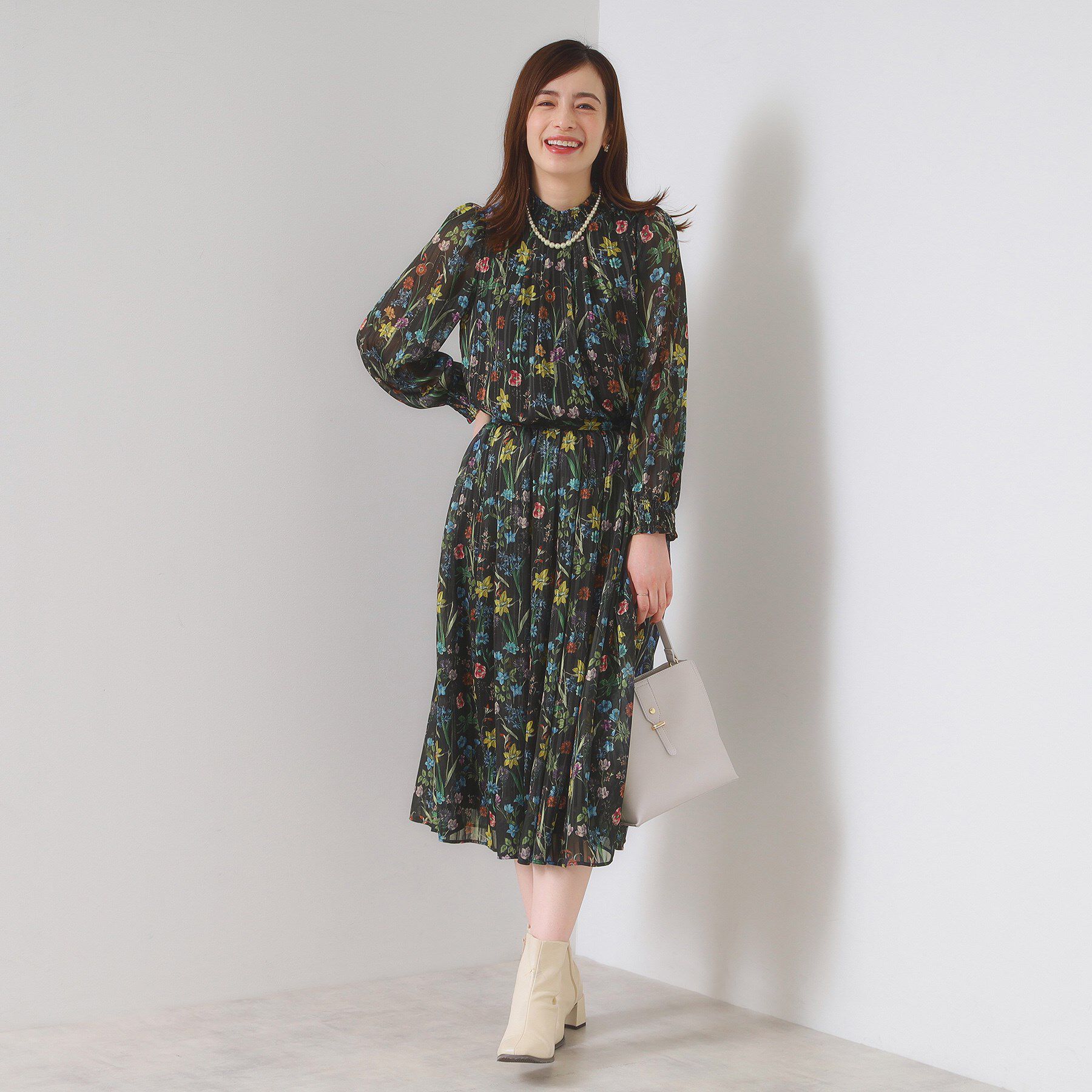 ITS&rsquo;DEMO「【手洗い可／セットアップ可】ラメストライプ花柄スカート」|スカート|