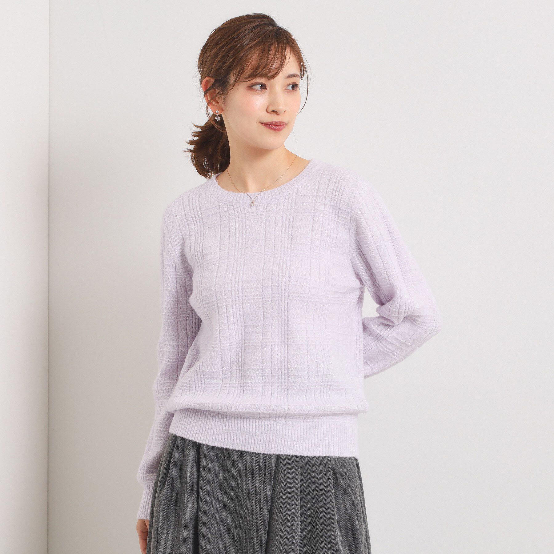 ITS&rsquo;DEMO「【手洗い可】ラメチェックニット」|ニット・セーター|