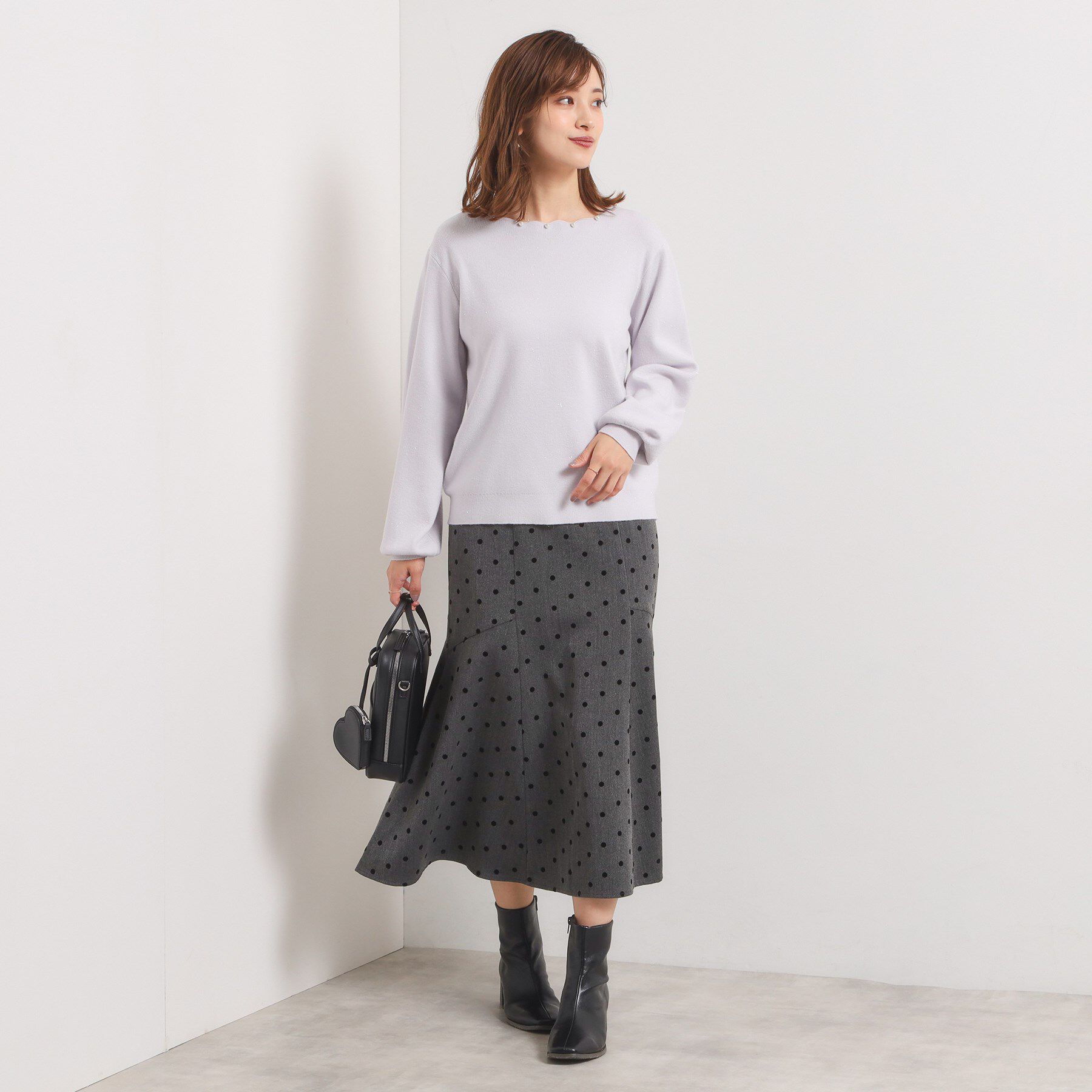 ITS&rsquo;DEMO「【手洗い可/ウエストゴム】ヘリンボーンマーメイドスカート」|スカート|