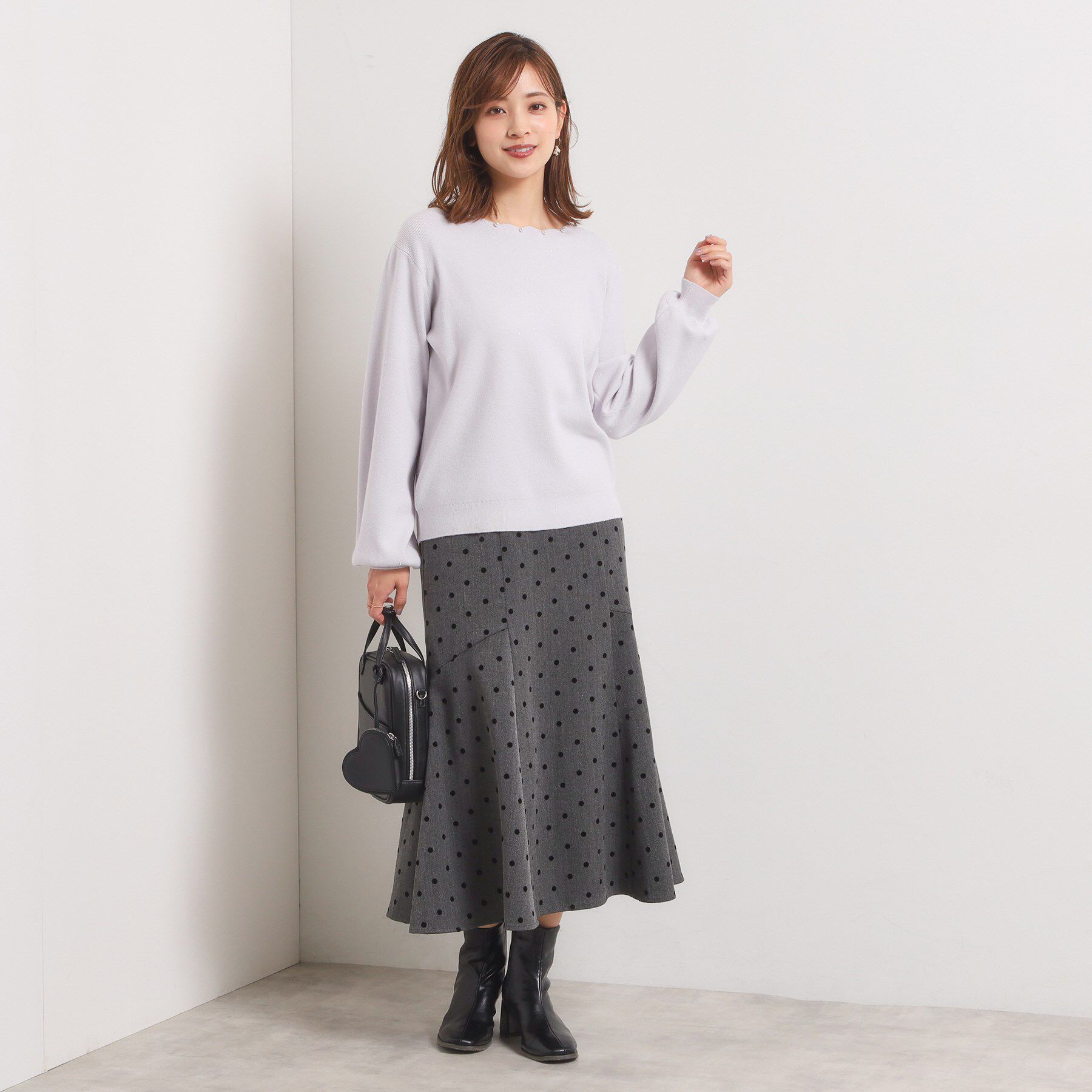 ITS&rsquo;DEMO「【手洗い可/ウエストゴム】ヘリンボーンマーメイドスカート」|スカート|