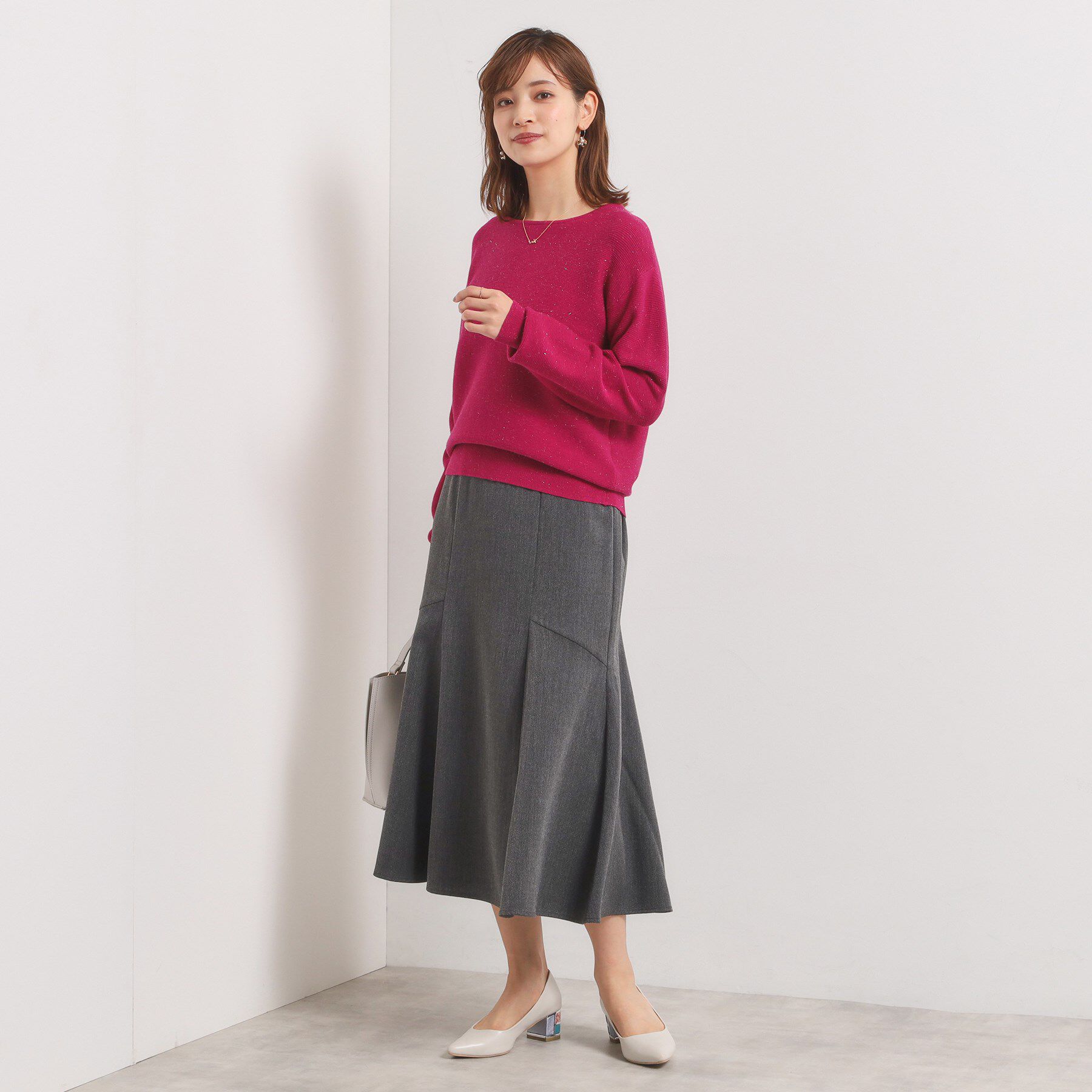 ITS&rsquo;DEMO「【手洗い可/ウエストゴム】ヘリンボーンマーメイドスカート」|スカート|