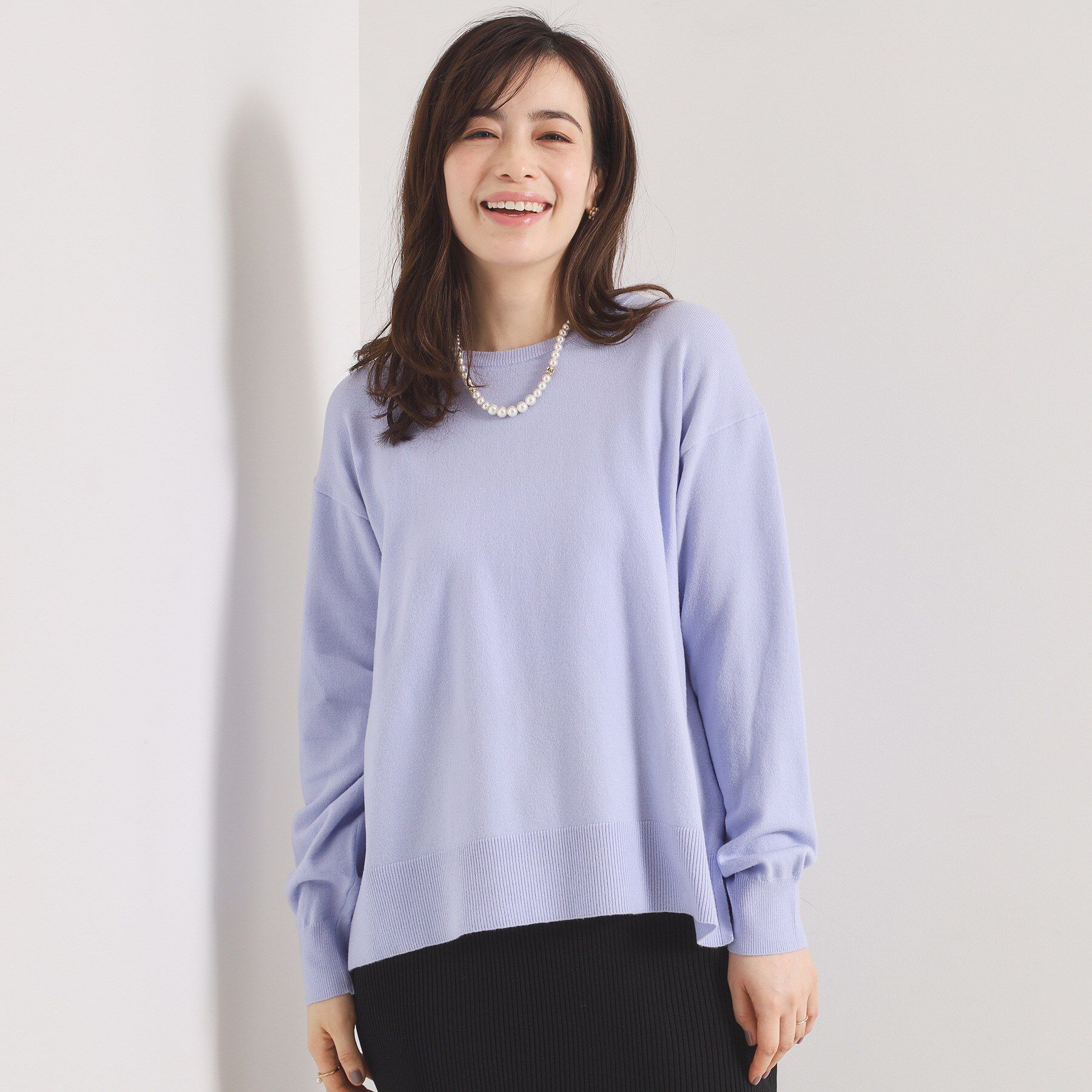 ITS&rsquo;DEMO「【静電気防止／手洗い可】クリーミータッチクルーネックニット」|ニット・セーター|