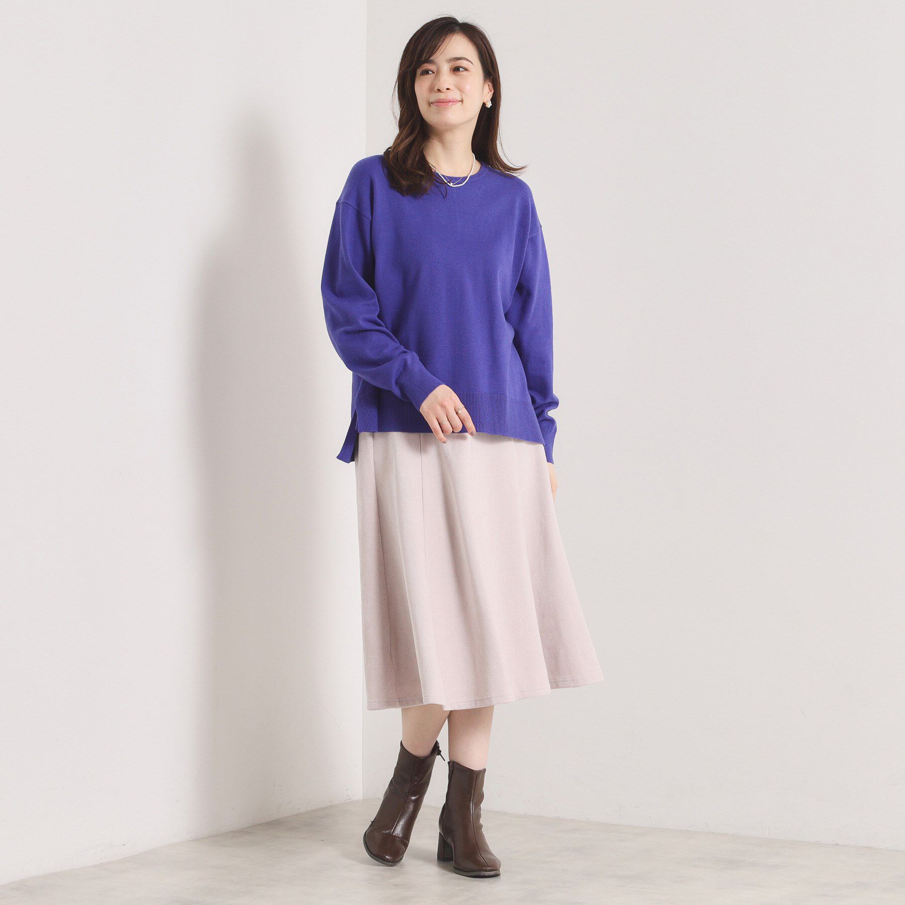 ITS&rsquo;DEMO「【静電気防止／手洗い可】クリーミータッチクルーネックニット」|ニット・セーター|