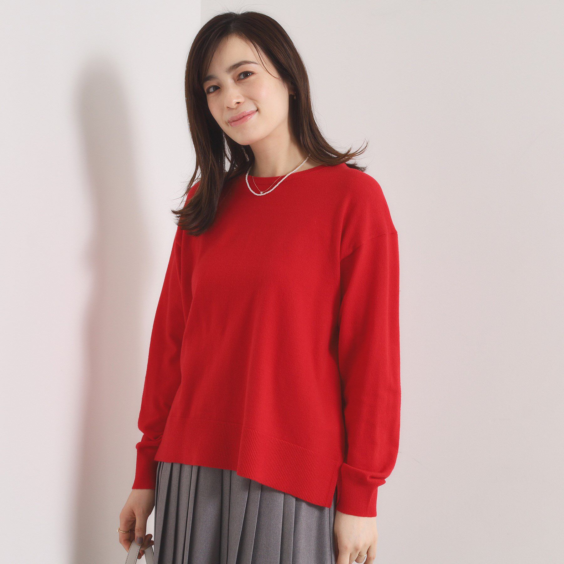 ITS&rsquo;DEMO「【静電気防止／手洗い可】クリーミータッチクルーネックニット」|ニット・セーター|