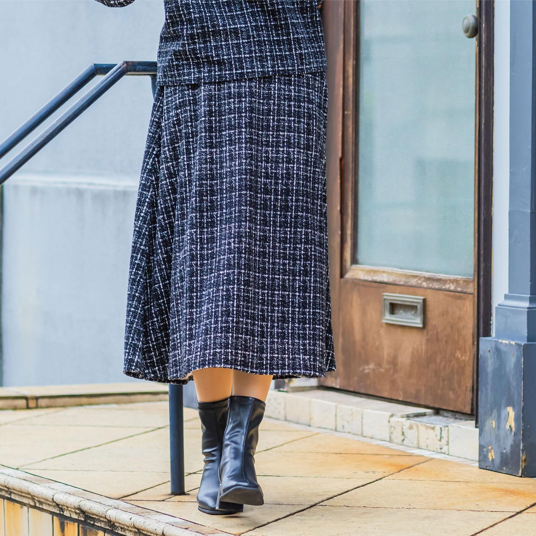 ITS&rsquo;DEMO「【手洗い可／セットアップ可】ツイード風プリントスカート」|スカート|