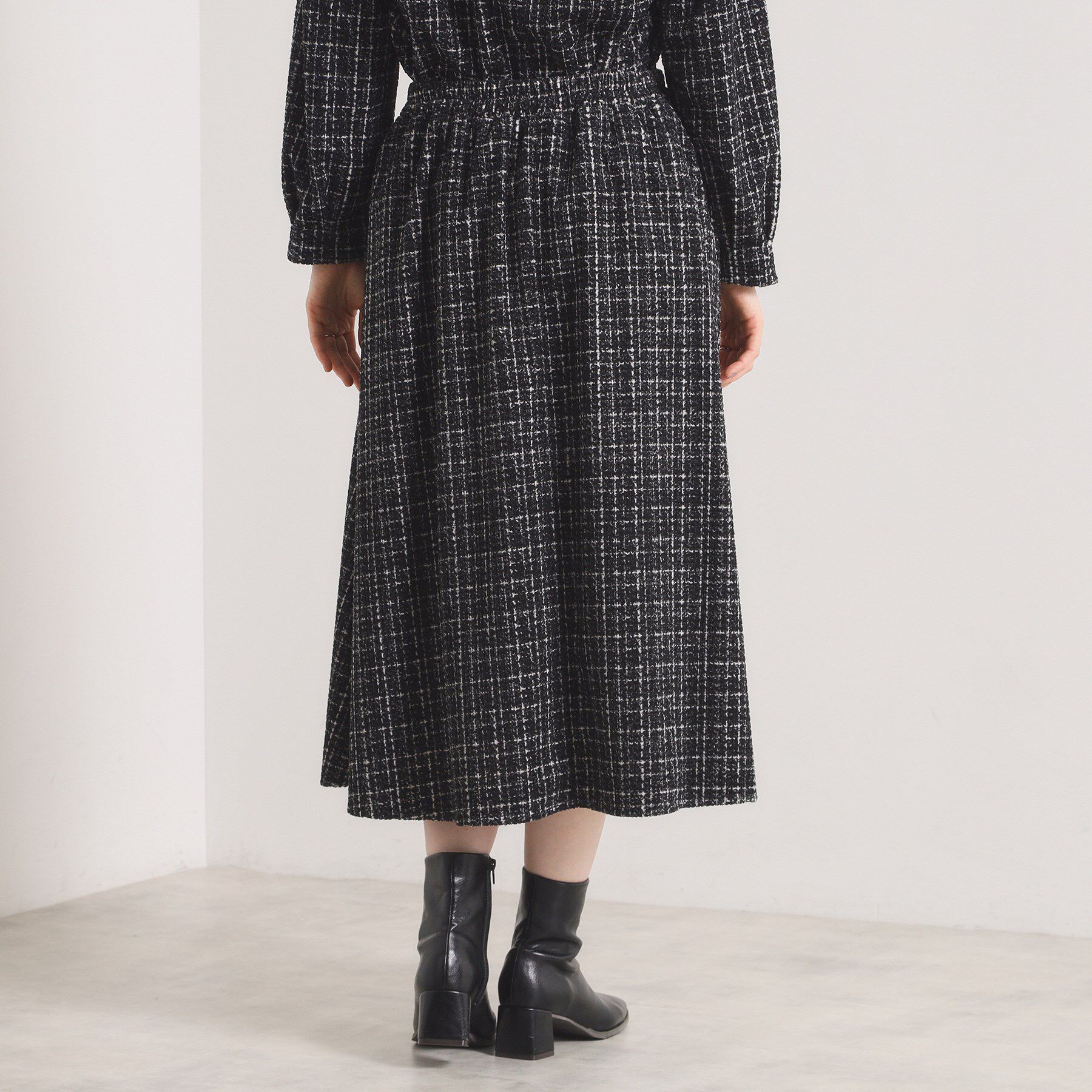 ITS&rsquo;DEMO「【手洗い可／セットアップ可】ツイード風プリントスカート」|スカート|