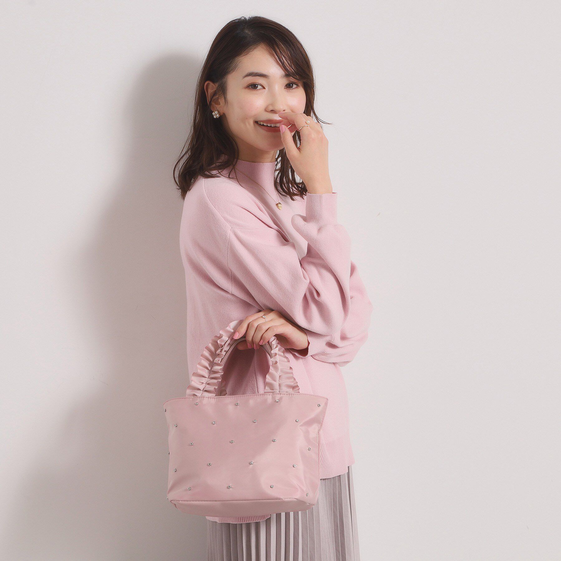 ITS&rsquo;DEMO「ジルコンフリル手トート」|ハンドバッグ|