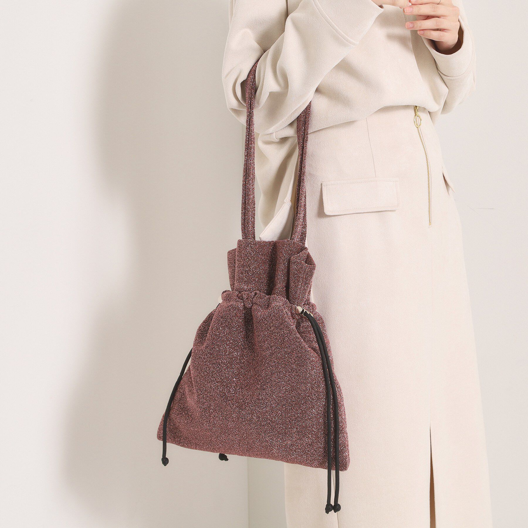 ITS&rsquo;DEMO「ラメドロストトート」|トートバッグ|ピンク(072)